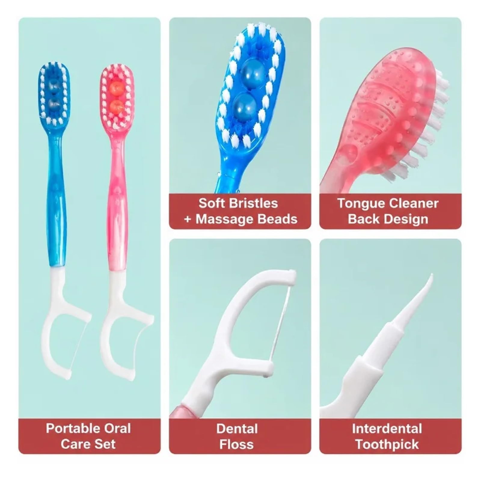Cepillo dental desechable portátil con raspador lingual y perlas frescas | Limpieza profunda sin enjuague. Ideal para viajes, camping y oficina.(Mix 26 Pack)