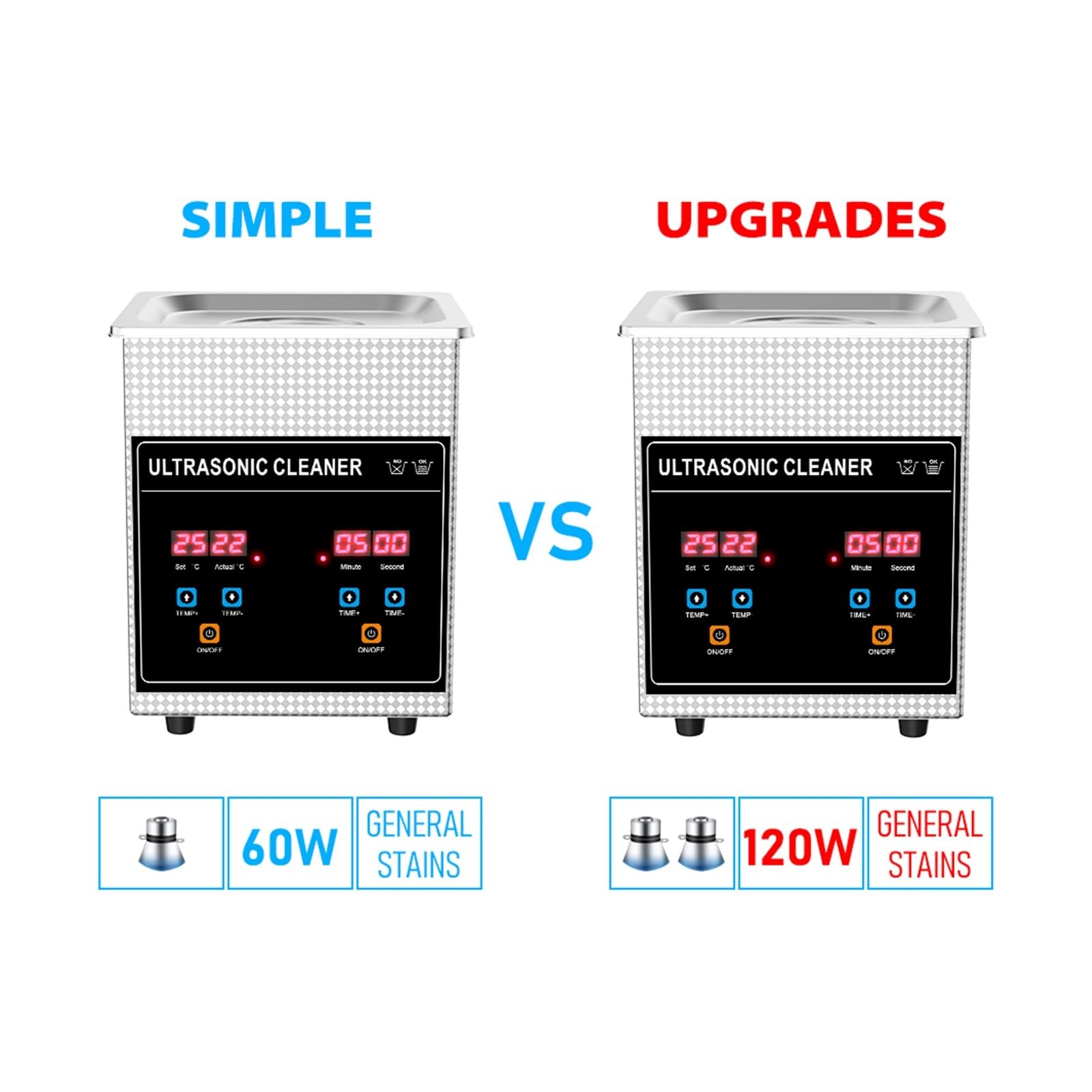 Limpiador de joyas, Máquina De Limpieza Ultrasónica, 2L Baño 60W Temporizador Digital Limpiador Sonicador Joyería Moneda Herramienta Manicura Dega,para retenedores