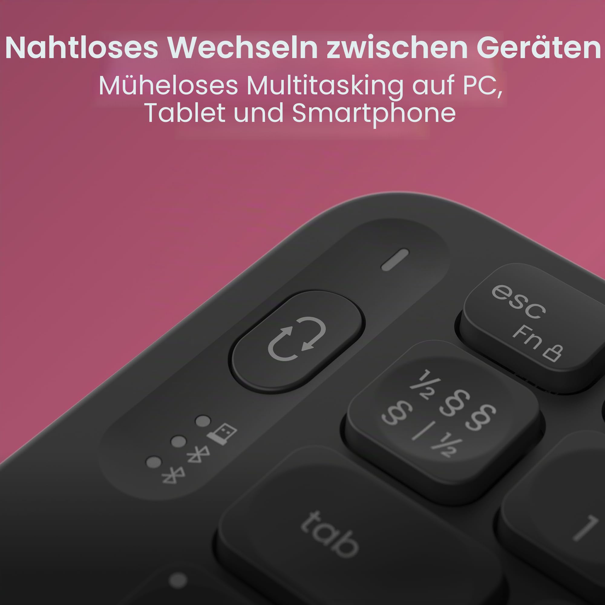Contour Balance Keyboard | Ergonomische Full-Size-Funktastatur mit USB-Empfänger, Ziffernblock und hohem Tippkomfort - Ideal für Zuhause & Büro, kompatibel mit Windows-Betriebssystemen - DE Layout