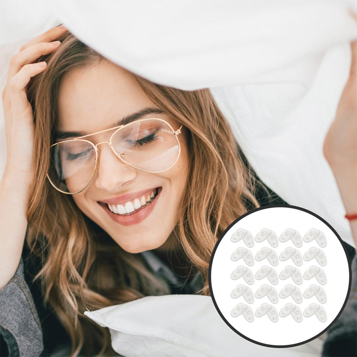 GALPADA de Coussinets de Lunettes à Visser 30 Paires en Silicone Antidérapants Plaquettes Nasales Remplaçables pour Réduire la Pression Nez, Accessoires Pratiques