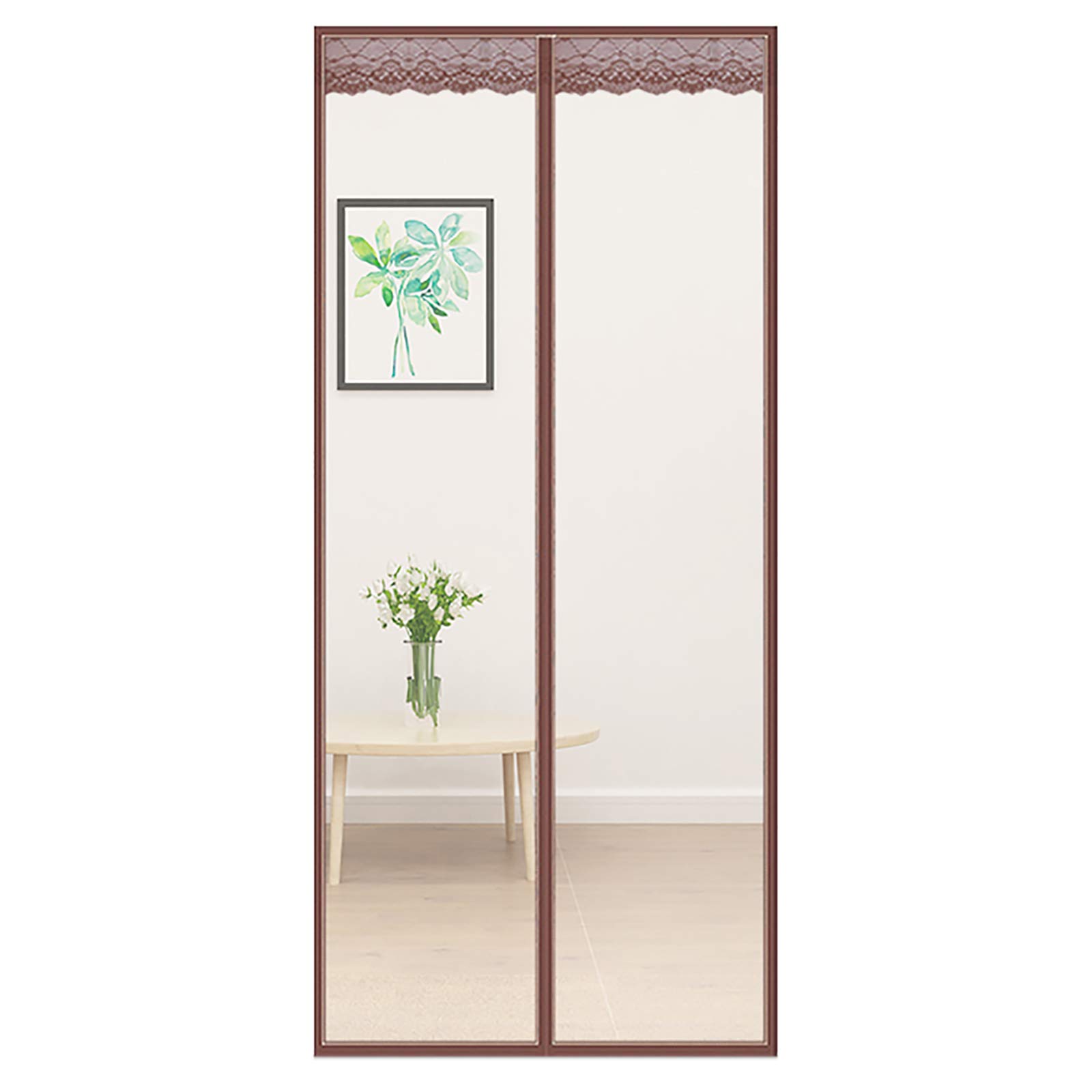 Hmhd E Insulated Magnetic Screen Curtain, Windproof Cold-Resistant Air Conditioner Partition Bi Fold Doors Self-Closing, For Balcony Sliding Doors Living Room Patio -85X210cm