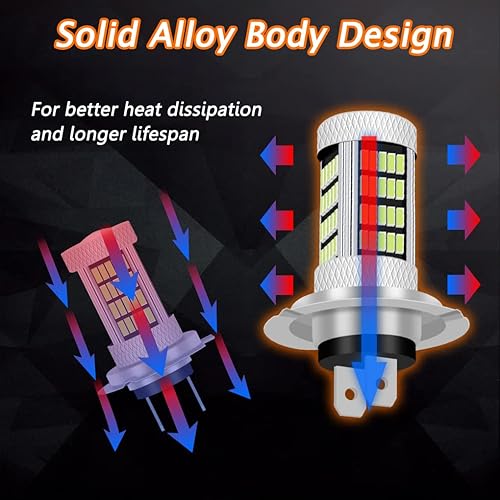 Miniatura 6 de Bombillas LED 92SMD 4014 de 8000 K, color azul hielo H7, bombillas antiniebla LED o luces de conducción diurna, lámparas DRL, 300% de brillo de