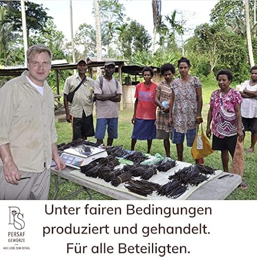 Foto von 10 Südsee Vanilleschoten in Gourmet-Qualität von PerSaf I Tahitensis Vanille I Länge 13cm I Die Vanille der Gourmetköche I 100% natürlich veredelt & fair gehandelt