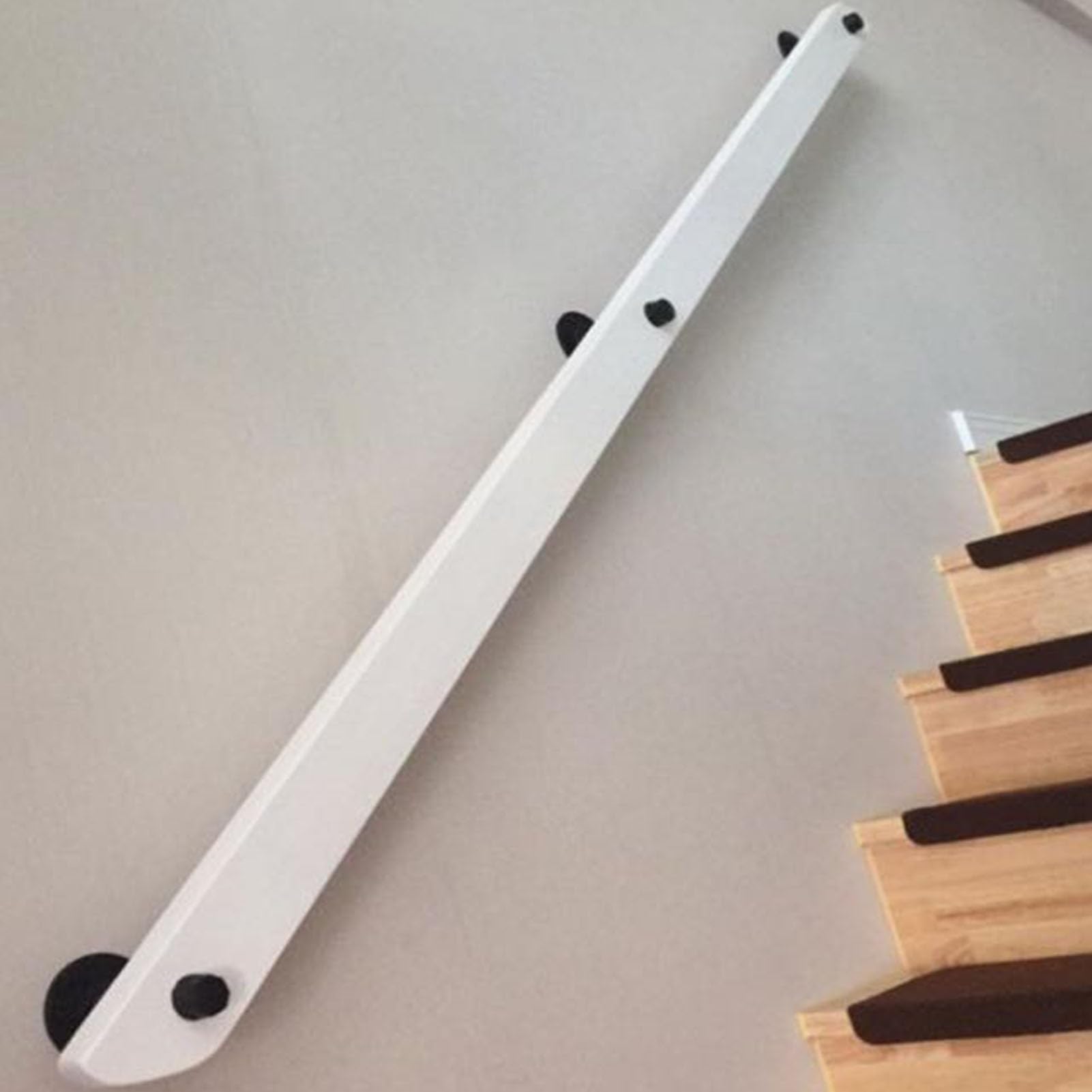 Holzhandlauf Komplettset Treppengeländerhandlauf Handläufe für Treppen Handlauf Wandmontage Treppenhandlauf Rutschfester Treppenhandlauf (160cm) ()