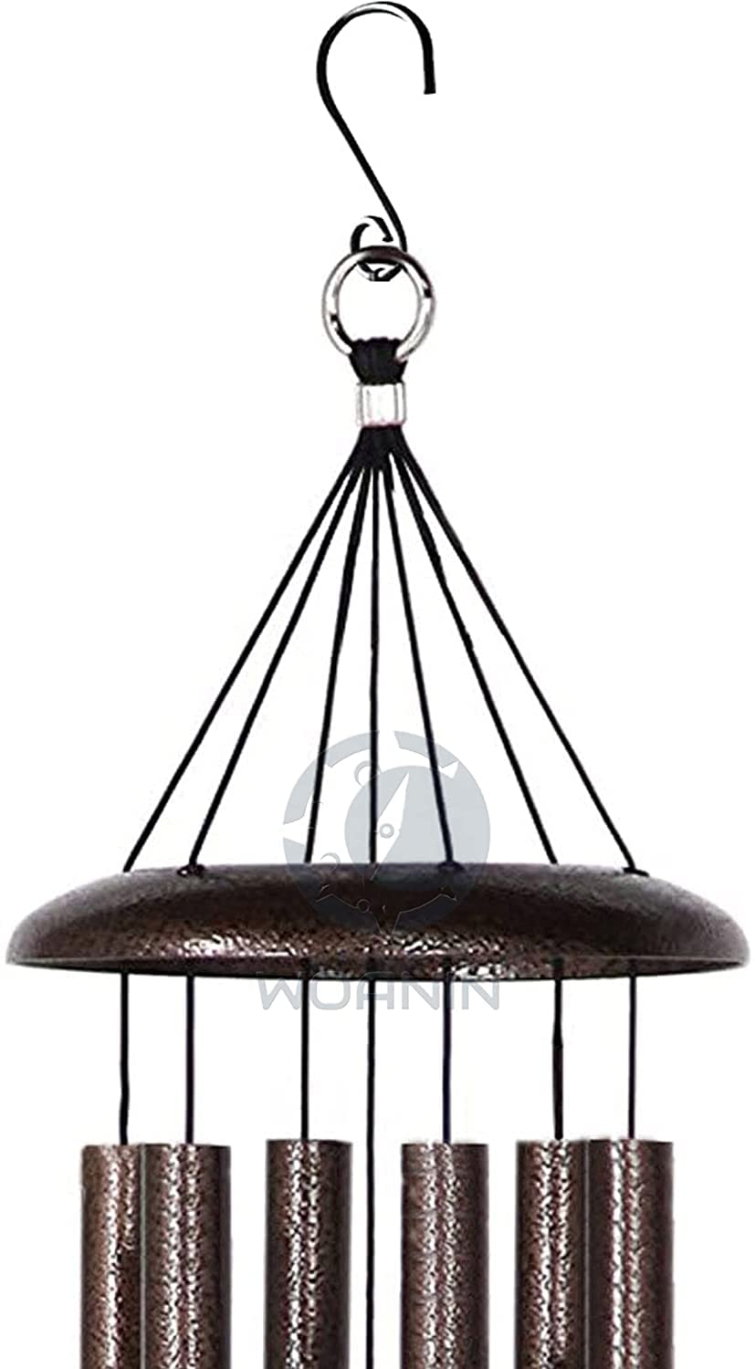 Dzwonki wietrzne, pamiątkowe dzwoneczki wietrzne, głęboki ton z 6 aluminiowymi rurkami, prezenty dla straty ukochanej osoby, niesamowity dodatek do ogrodu, patio, podwórka, wystrój domu (miedź)