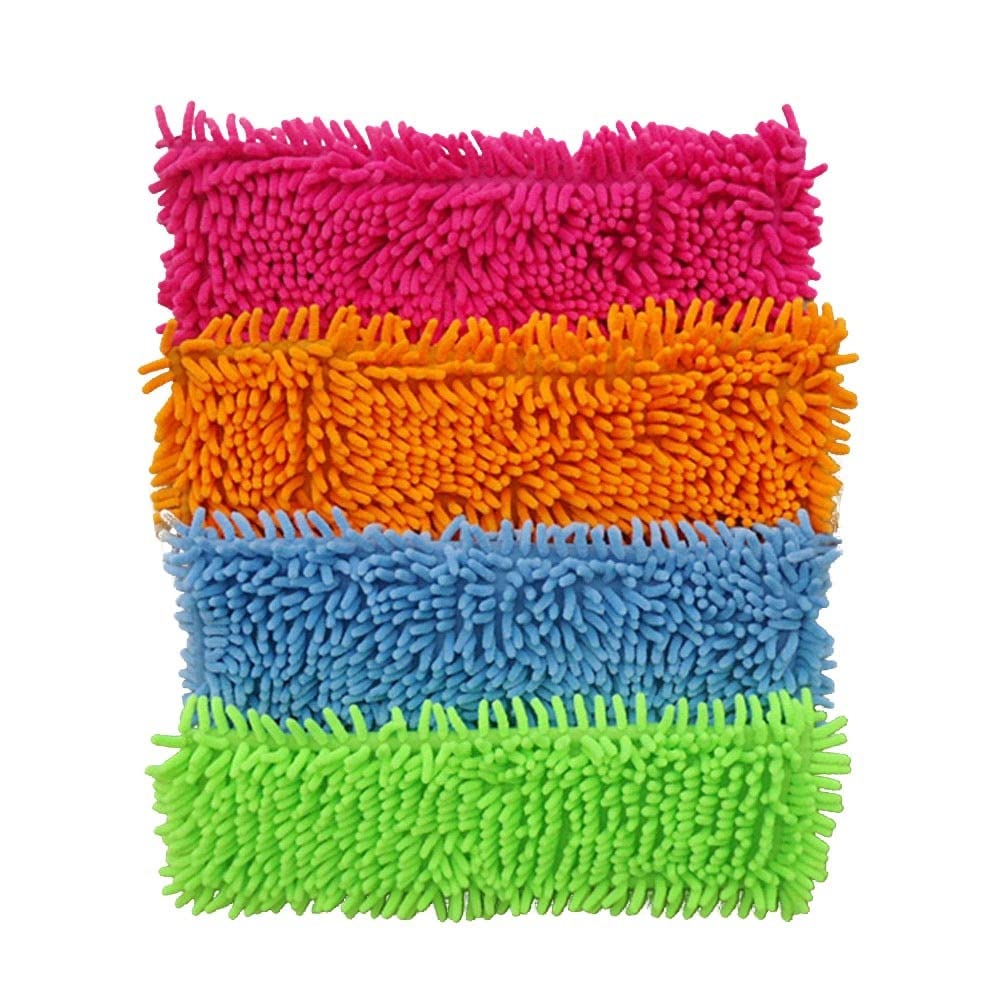 Cabeza de reemplazo de la fregona de Chenille for el suelo de lavado Paño de limpieza de la microfibra Microfibra autoprolada(3-Pack)