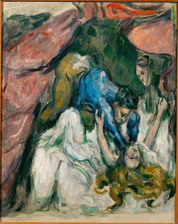 Art Mural la Femme étranglée de Paul Cézanne Impression Toile aux Finitions Premium 60x90