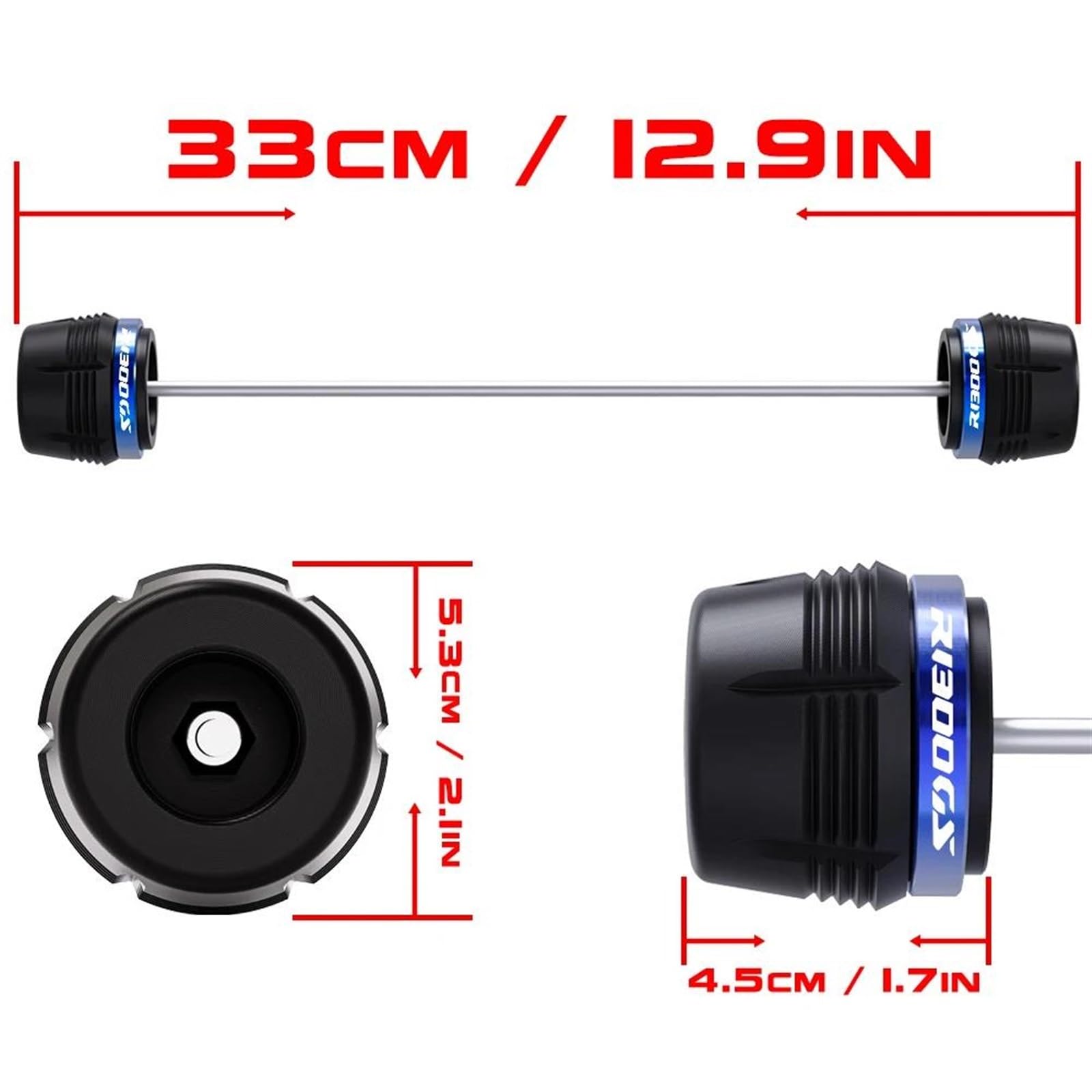 Tamponi Paratelaio Per BMW R1300GS 2023-2024 - Protezione Anticaduta In Alluminio - Nero - Foto 5