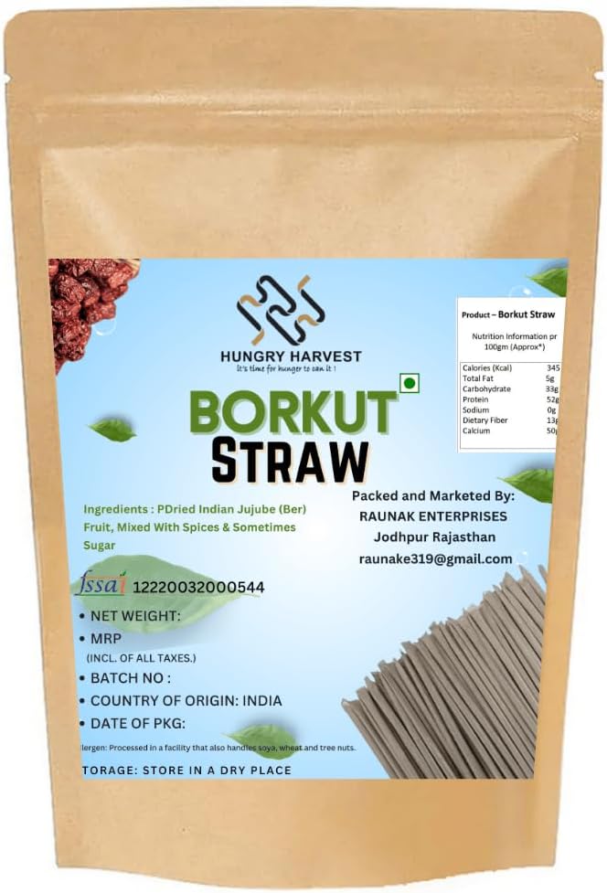 Hungry Harvest Borkut Straw/Stick /50 Pieces|Mukhwas|Borkut Churan - 200 Gram