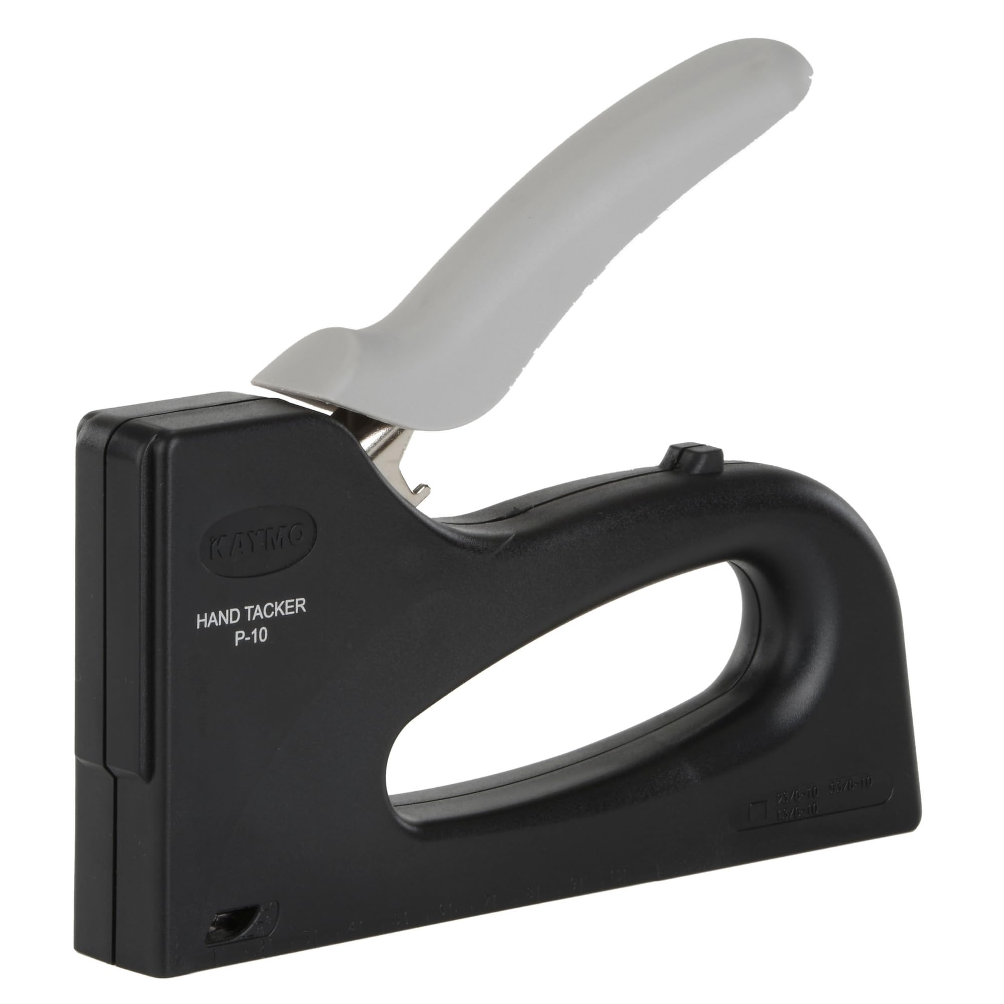 Kaymo P-10 Hand Tacker | Lightweight 180g Stapler Tool | Plastic Body | Uses 23 Series Staples | Lockable Handle | Staple Viewing Window | DIY Multipurpose Use | Job Measuring Scale | Easy Loading