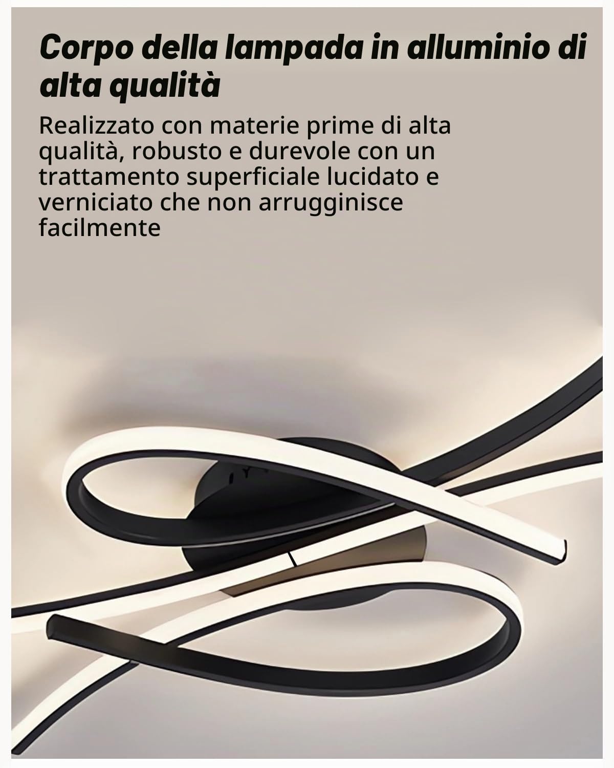 Lampada soffitto LED con note musicali,luci moderne per camera da letto,plafoniera dimmerabile,lampada camera letto dal design creativo in alluminio,per soggiorno,sala da pranzo (Nero, 80CM)