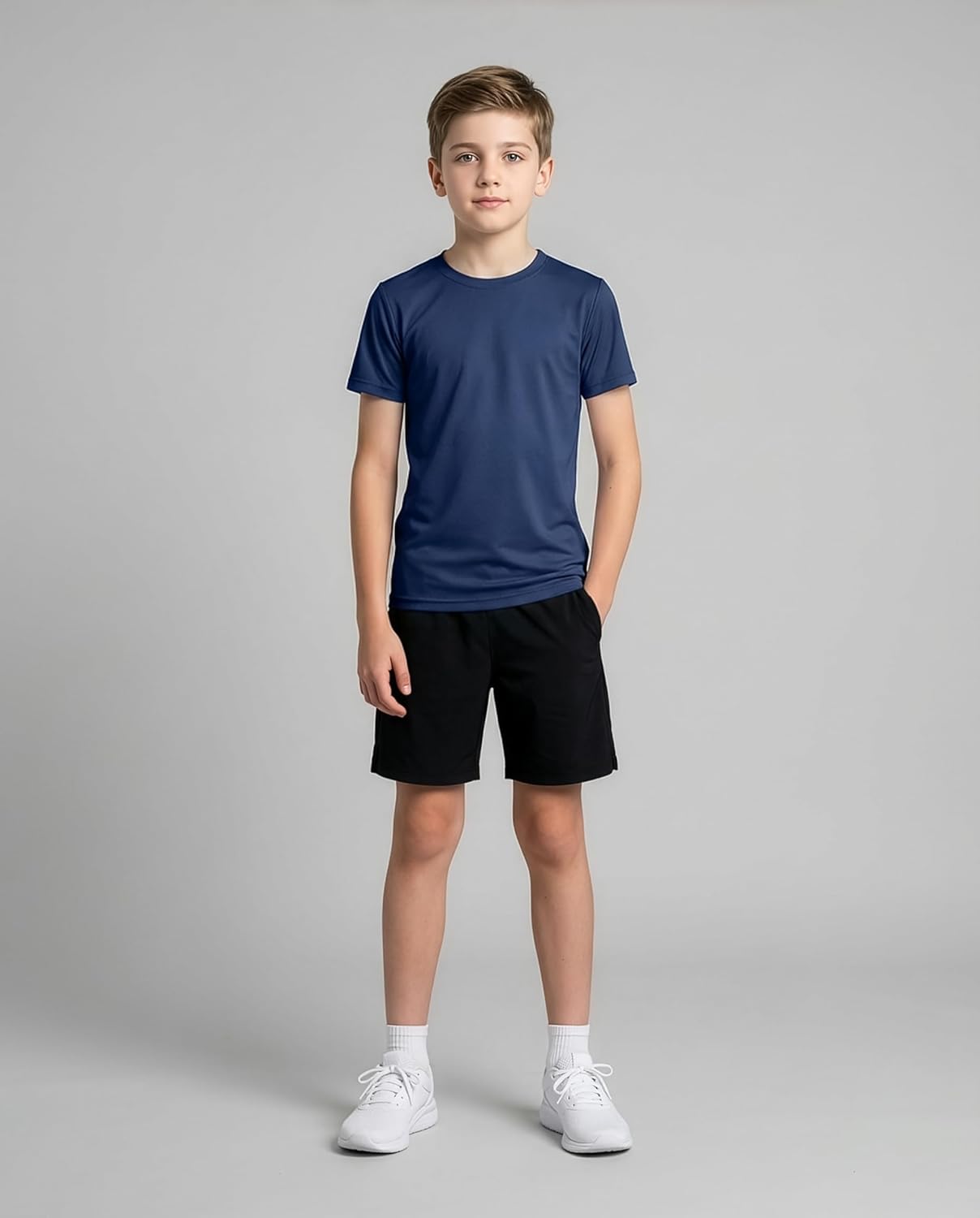 Real Essentials 5 Pack: Youth Dry-Fit Wicking Active Athletic Performance Short Sleeve T-Shirt Boys & Girls Shirts - Image 3