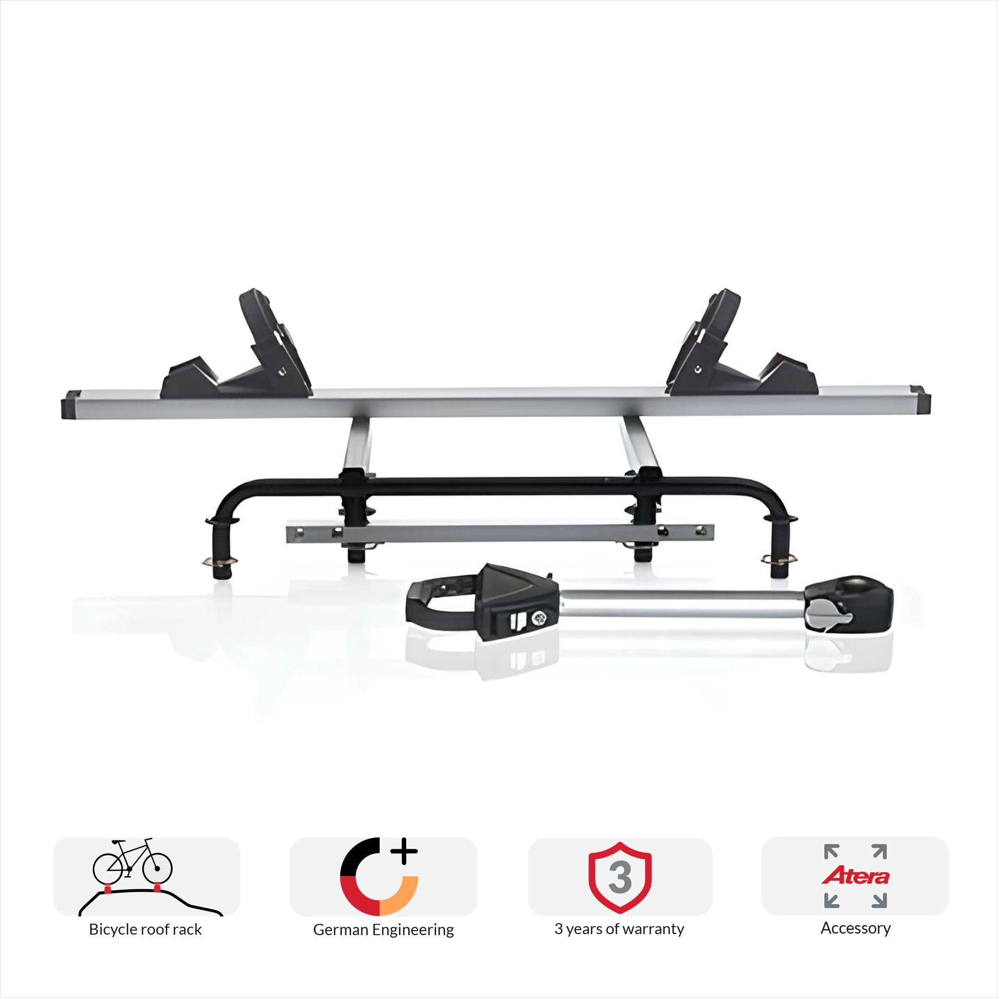 Atera Rozszerzenie do Evo 2, aluminium anodowane | szyna koła z element dystansowy do do transport jednego 3. rowers, Nr art. 022710