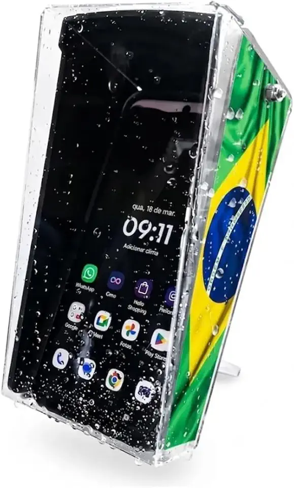KIT Suporte Celular Moto Antifurto + Capa Impermeável | Proteção Chuva Sol, Resistente e Reforçado, Guidão e Retrovisor