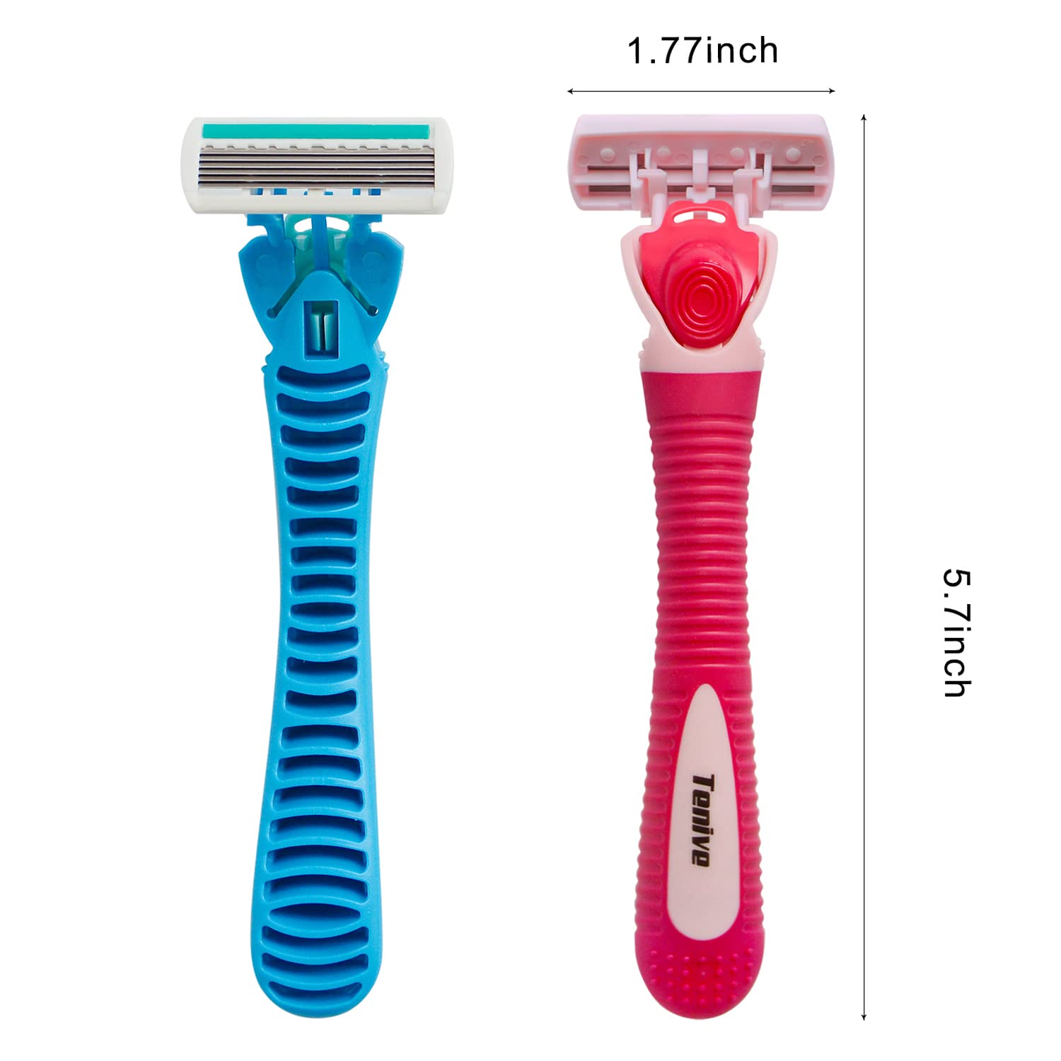 Rasoi da donna, 6 lame, set da barba, include 2 manici e 19 ricariche