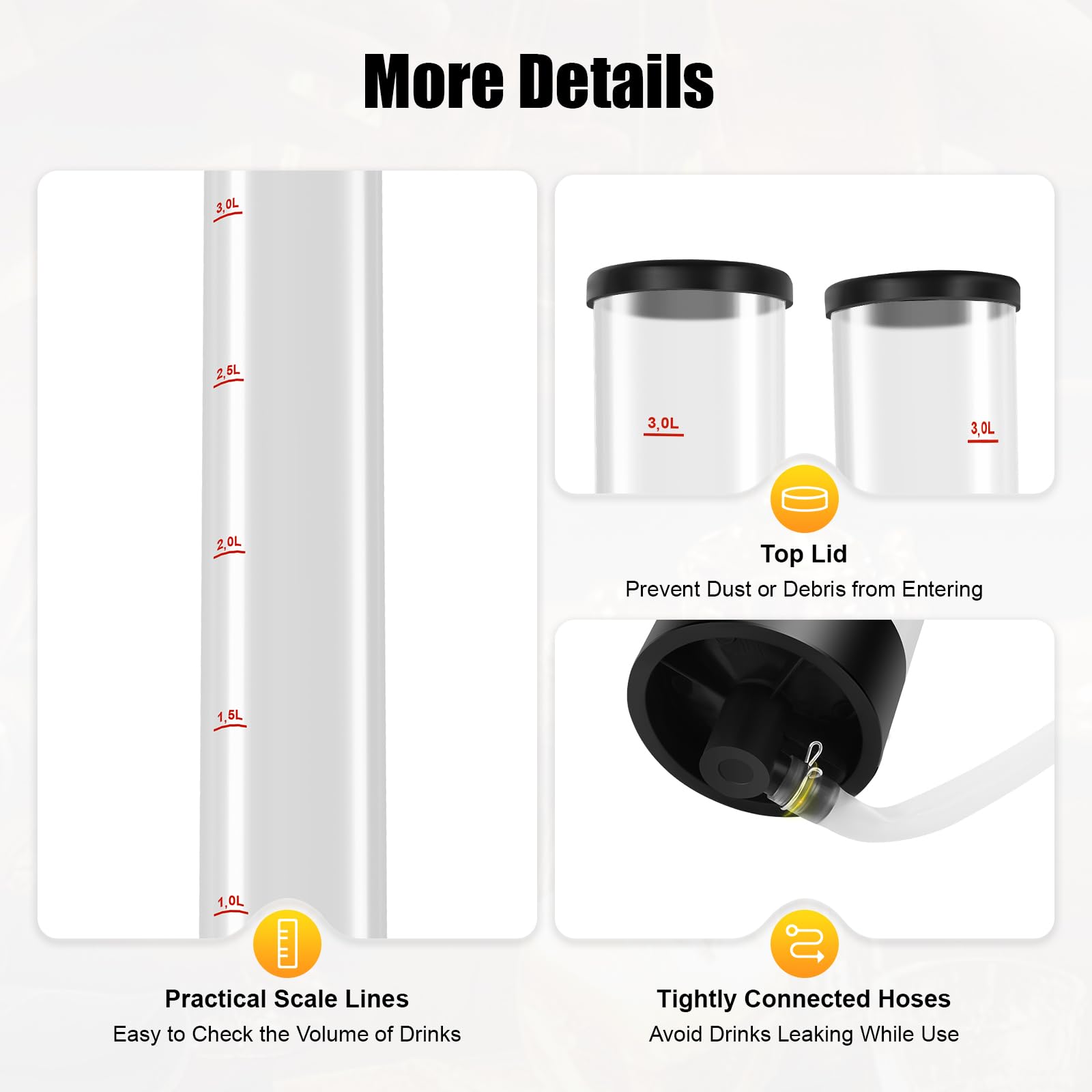 Zaino da birra doppio 6 l, dispenser di bevande zaino con 2 serbatoi da 3 l, dispenser di birra trasparente con scala, per birra, vino, attività all'aperto, campeggio