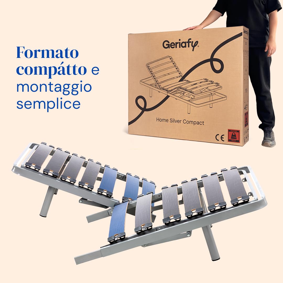 Geriafy – Letto elettrico regolabile con materasso Professional HR, Fodera impermeabile | Telecomando wireless (90x190 cm, Sponde letto)