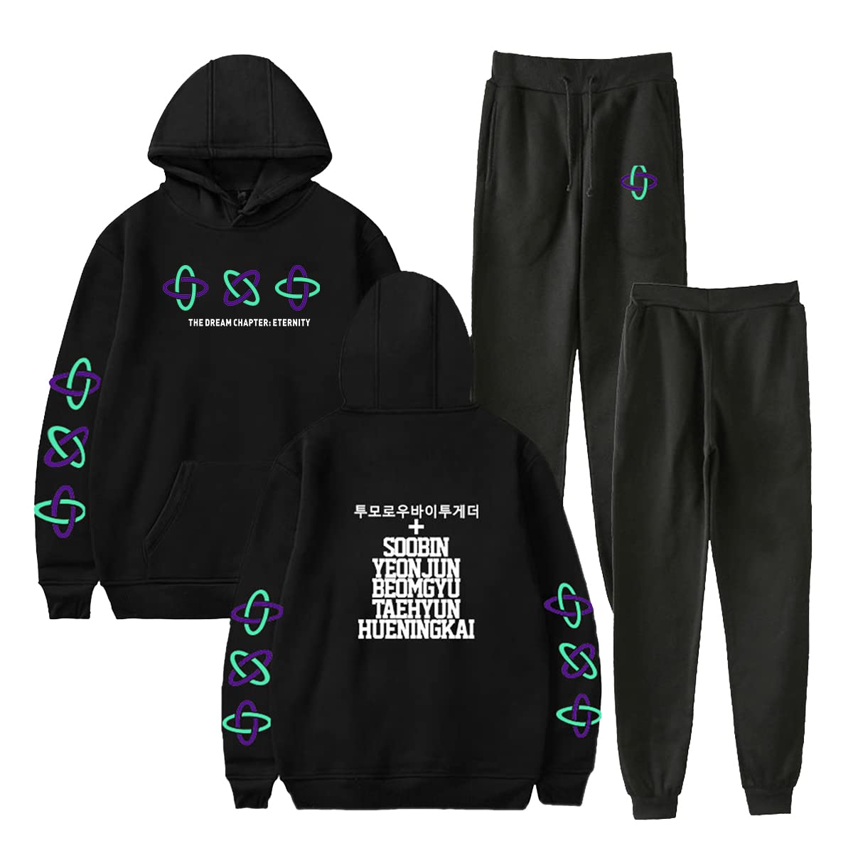 Unisex Kpop TXT Hoodie Sweatpants 2pc Sets Yeonjun Soobin Taehyun Hueningkai Beomgyu Hooded Sweatshirt and Pants