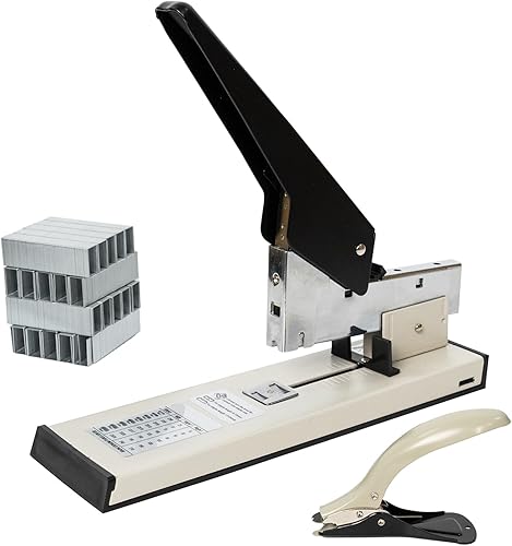Engrapadora grande de alta capacidad con removedor de grapas y 4000 grapas, fácil de cargar, engrapadora resistente de 240 hojas, engrapadora de