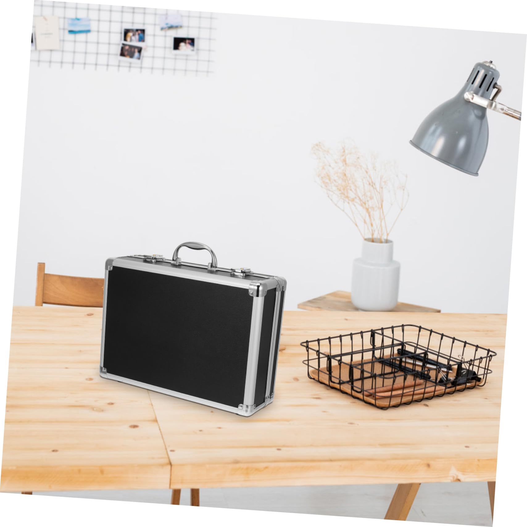 Kisangel Mallette de Rangement Outil Alliage Aluminium Capacité Importante Fermeture Sécurisée à Code Valise Portable pour Organisation Pratique Maison et Déplacement