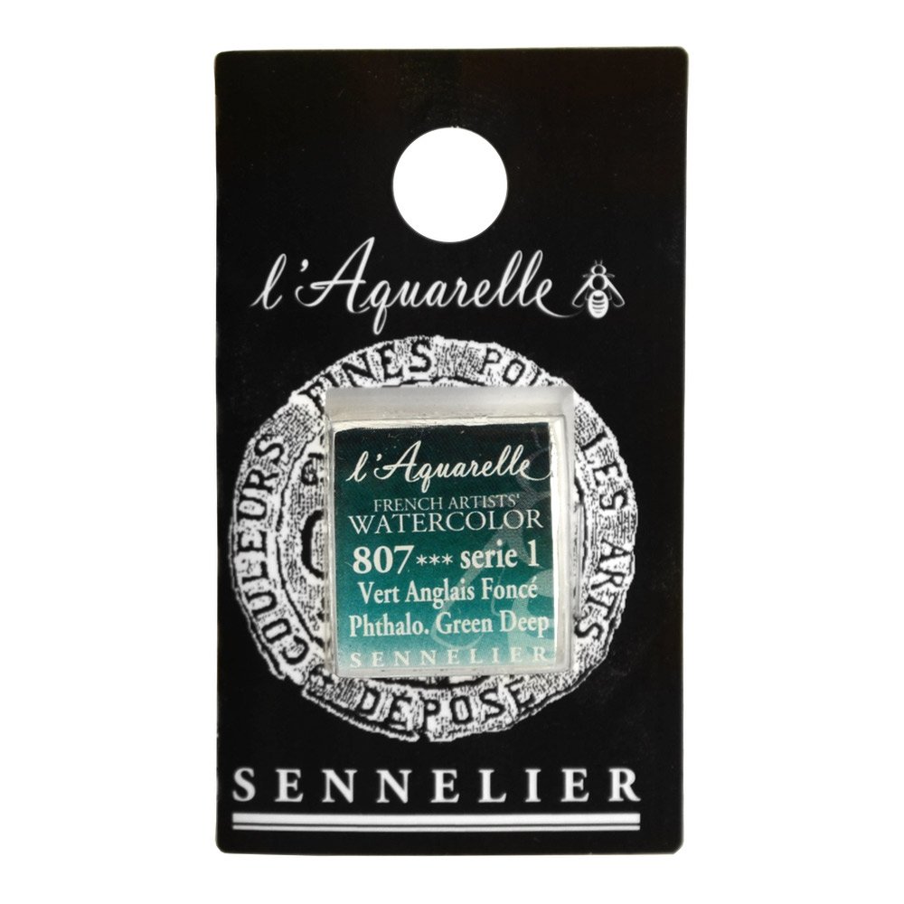 Sennelier Green Watercolour 1/2 Pan S1 - Phthalo. Deep