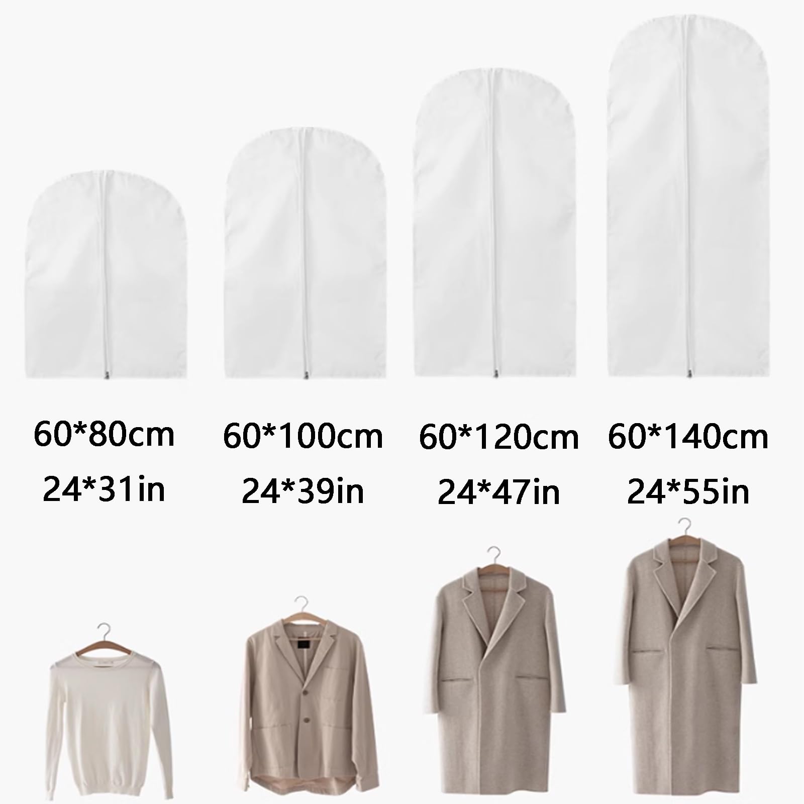 Bolsas para ropa, Funda de ropa translúcida, bolsa for colgar, funda, adecuada for abrigos y vestidos