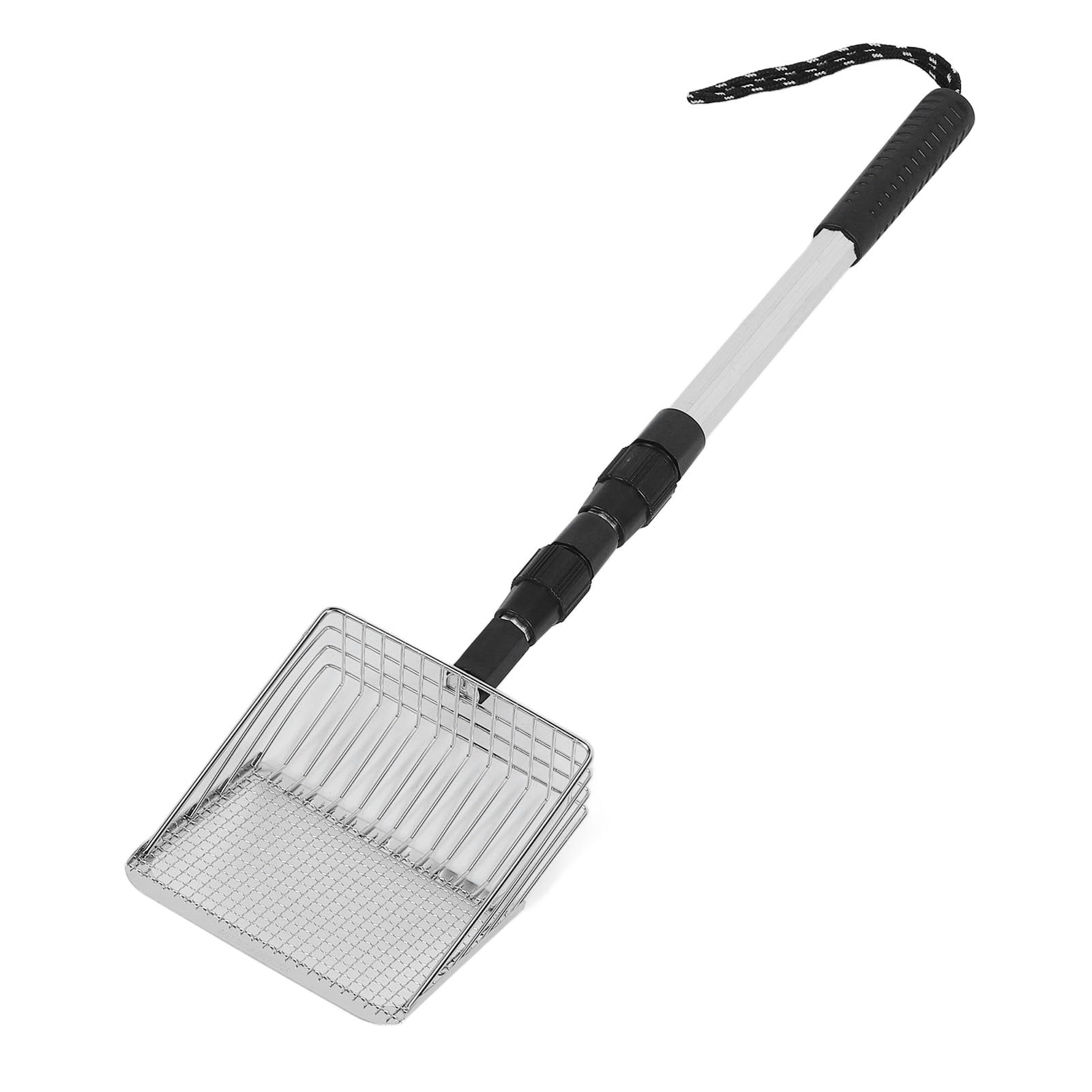 Chicken Poop Scooper, Stainless Steel Stretchable Long Handle Litter Scooper, 3 in 1 Metal Cat Litter Scoop Pet Poop Shovel Sifting Shovel for Chicken Coop Separating Poo From Sand