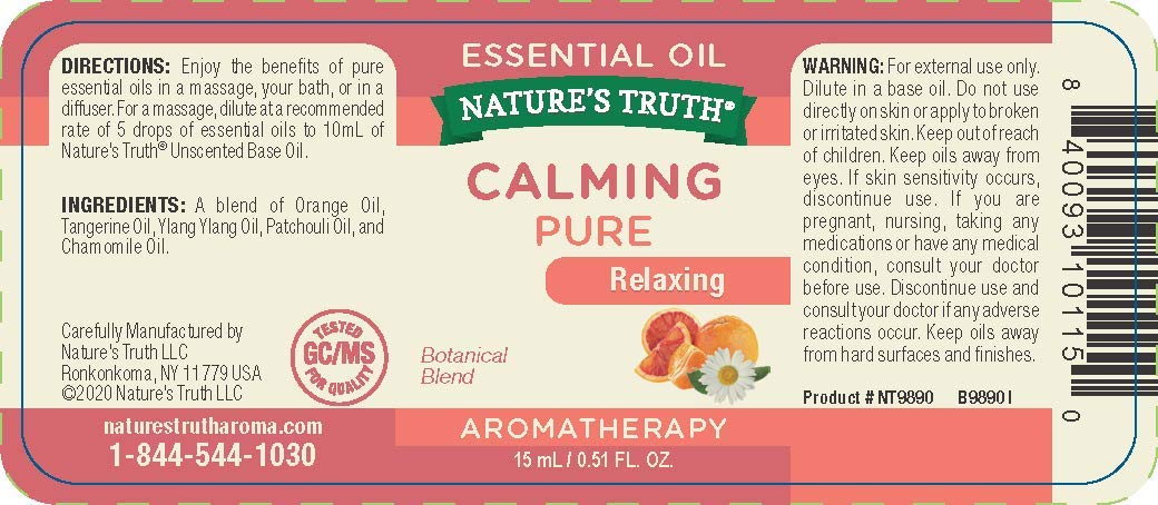 Nature's Truth Aromatherapy Calming 100% Pure Essential Oil, Citrus, 0.51 Fluid Ounce, Clear