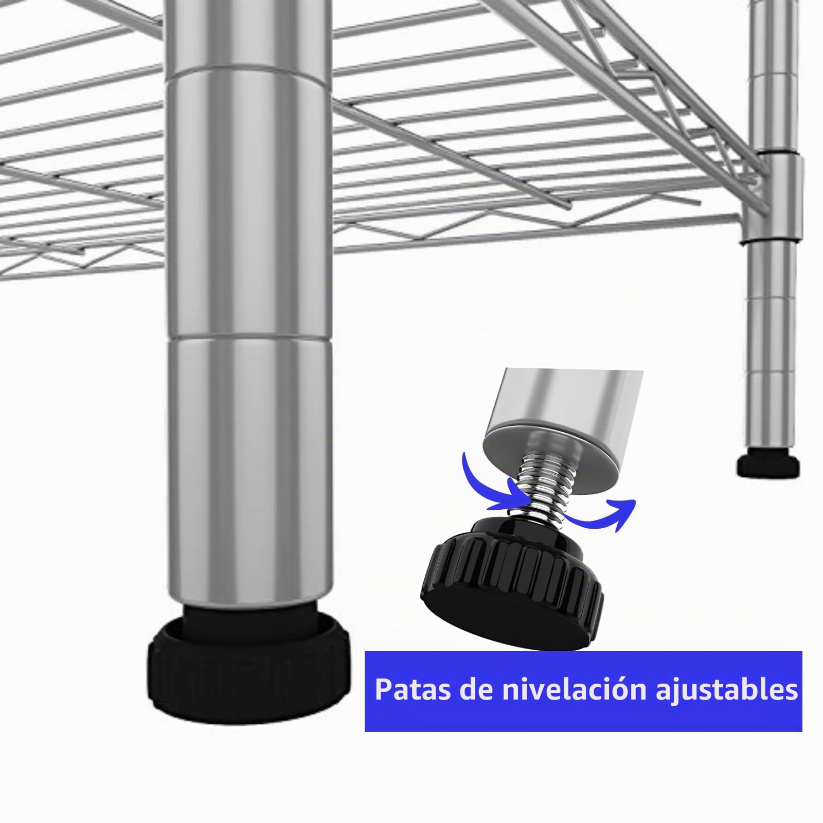 Himimi Estantería de Alambre de 6 Niveles, Estante Independiente, estantes de Almacenamiento de Metal, Estante Organizador Resistente para Garaje, Cocina, baño, Plateado