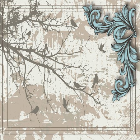 Oiseaux sur une branche interrupteur bascule gris déco - 3