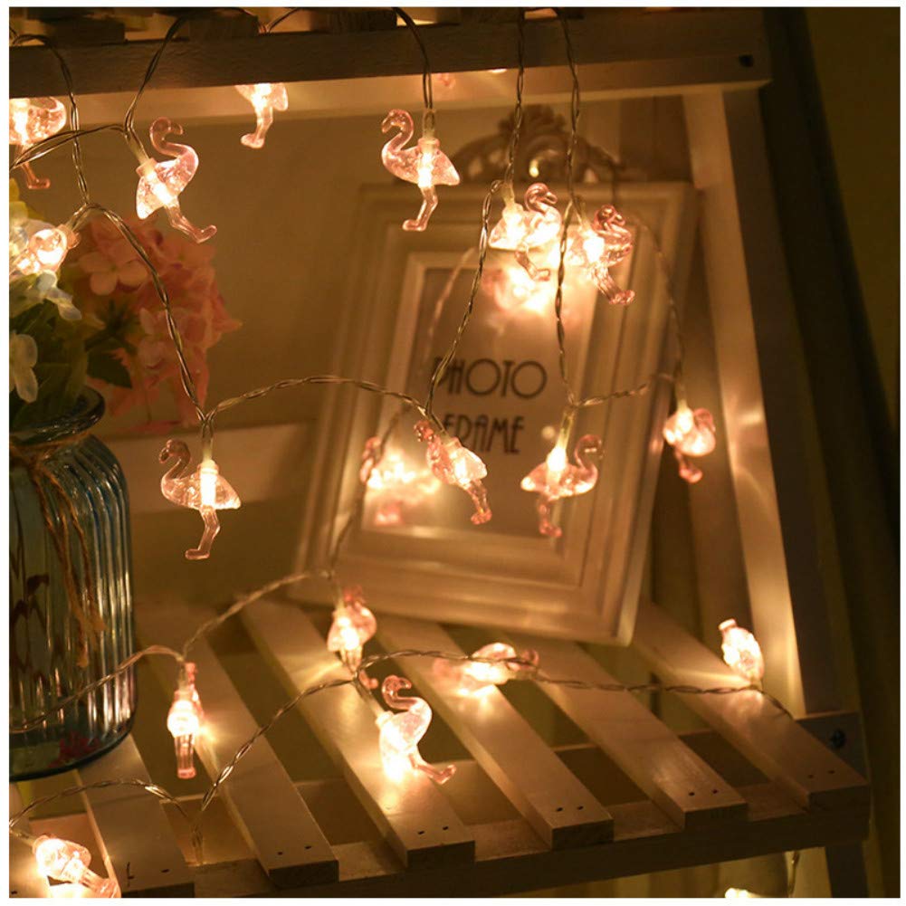 Pink Flamingo String Lights LED Fairy Lights 40 LED USB Operated Twinkle Flamingo Hanging Lights Tropical Themed Strung Light for Wedding Garden Parties DIY Wreathe Decoration (Pink Flamingo, USB)