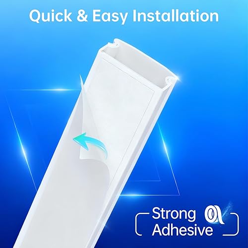 Vista 4 de Delamu Ocultador de cables, cubiertas para cables de 3 a 4 cables en la pared, gestión de cables grande para ocultar cables, fácil de instalar