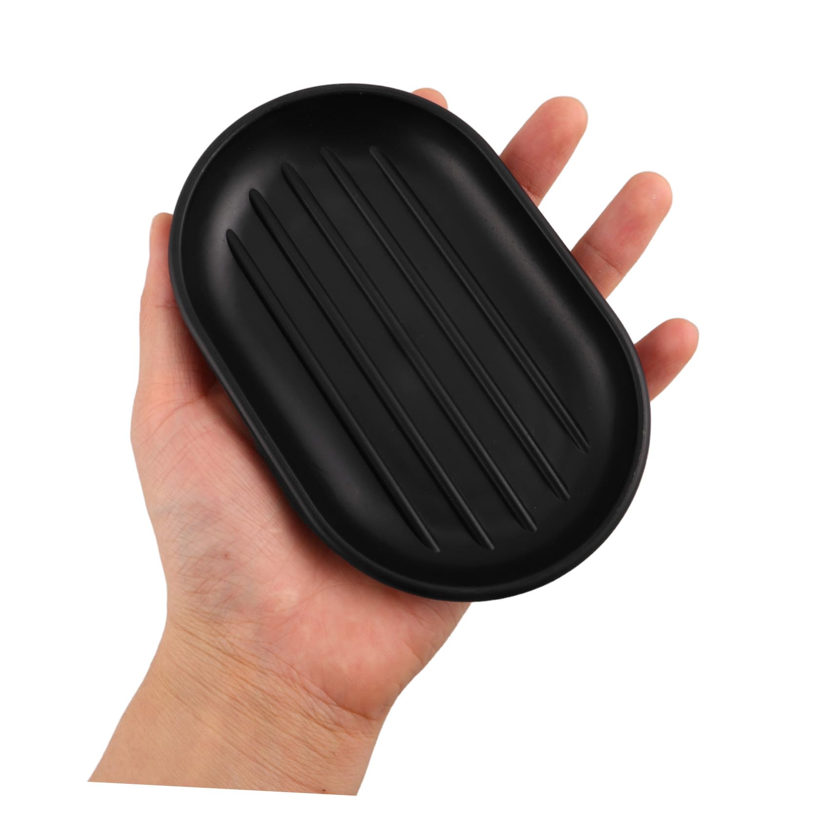Cabilock Set in Plastica Nera Resistente All'umidità 6 Pezzi Accessori Bagno con Dispenser Sapone, Porta Spazzolino, Scopino Wc e Portarifiuti per Bagno Elegante e Funzionale