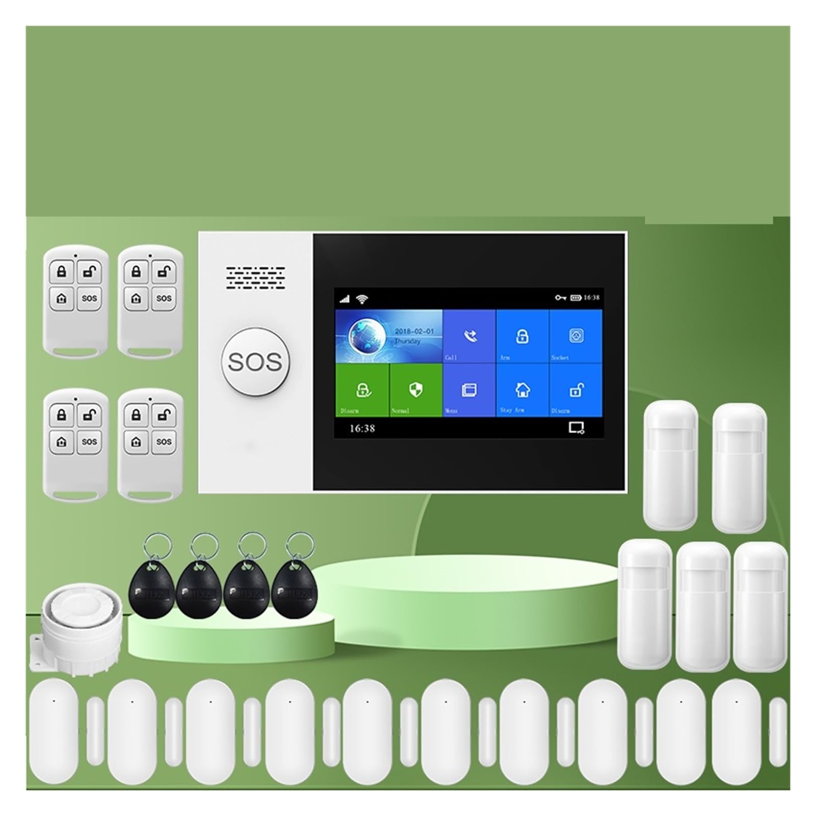 Sistema di Allarme di Sicurezza Domestica, Smart Alarm 4G gsm di Allarme Domestico Tuya App Controllo Kit Sicurezza Sensore PIR