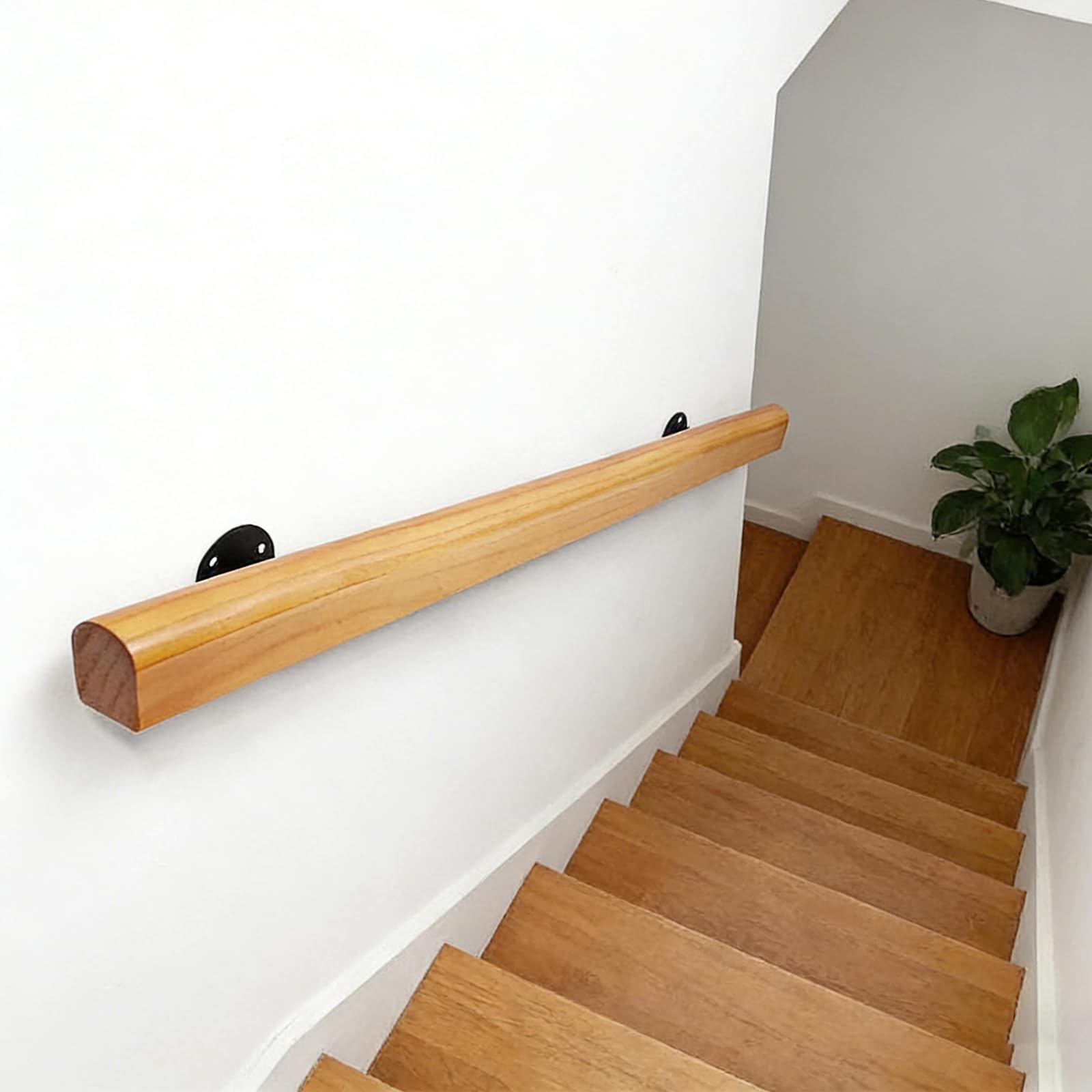 Wooden Handrails, 1-20ft Non-Slip Staircase Handrail, for Home Garden Corridor Lofts Kindergarten Guardrail Decking Railings, Wall Mounted
