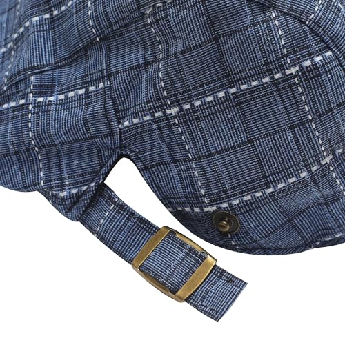 Image of ZLYC Men Cotton Flat Cap Summer Scally Ivy Gatsby Newsboy Beret Driver Cabbie Hunting Hat
