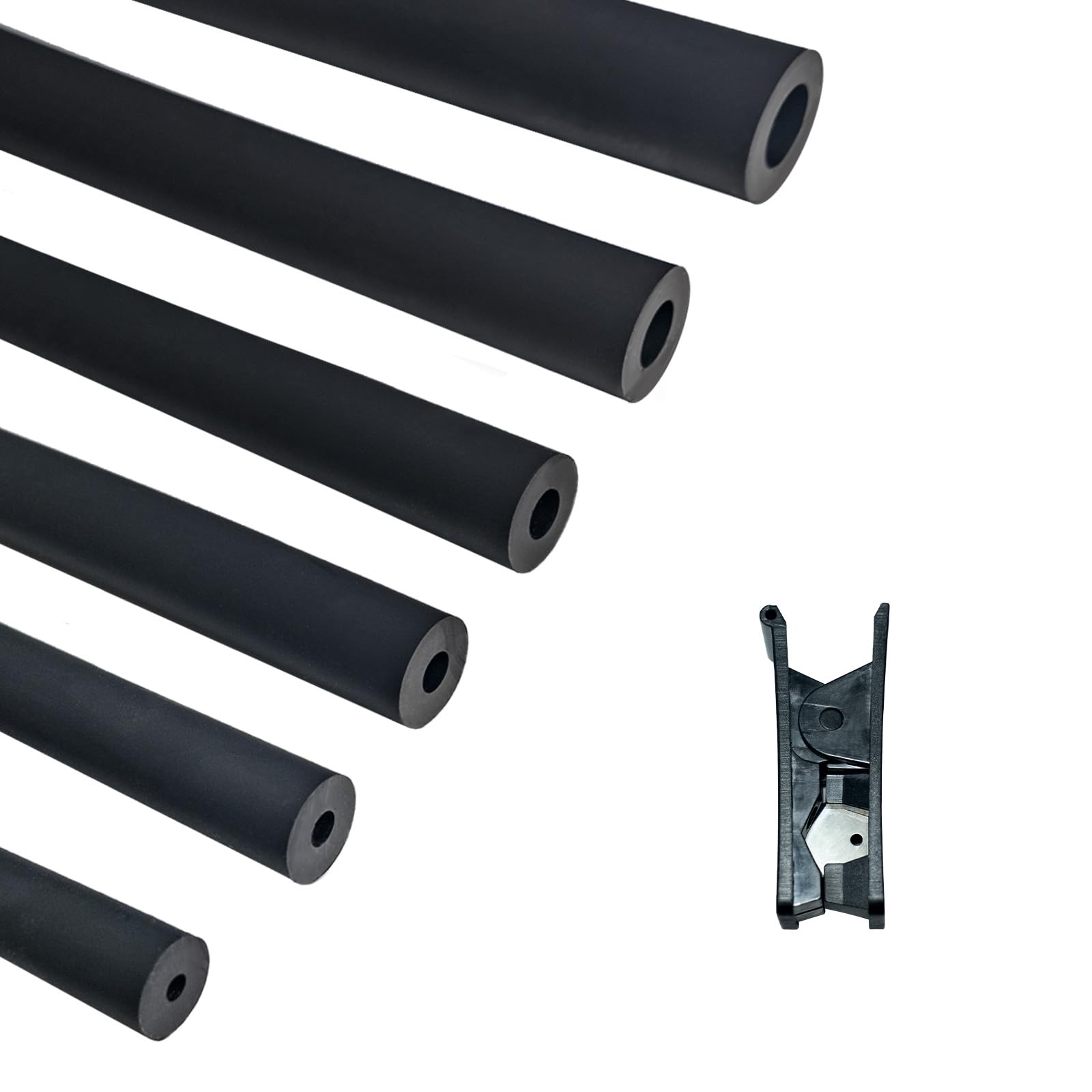 Unicaravan Silicone Vacuum Hose Kit 3.3FT 6PCS Vacuum Lines Automotive Kit 1/8" 5/32" 3/16" 1/4" 5/16" 3/8" With Tube Cutter, Matte Black Tubing, Automotive Marine &amp; Industrial Use
