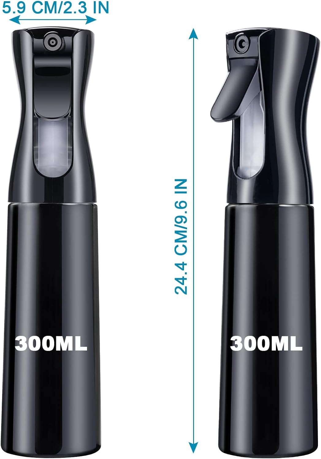 NILKANTH SHOPPERS Spray Bottle 300ml Mist Spray Bottle for Hair Stylish Water Mist Sprayer for Plant, Cleaning, Skin Care, Ergonomic Refillable Spray Container (Black)