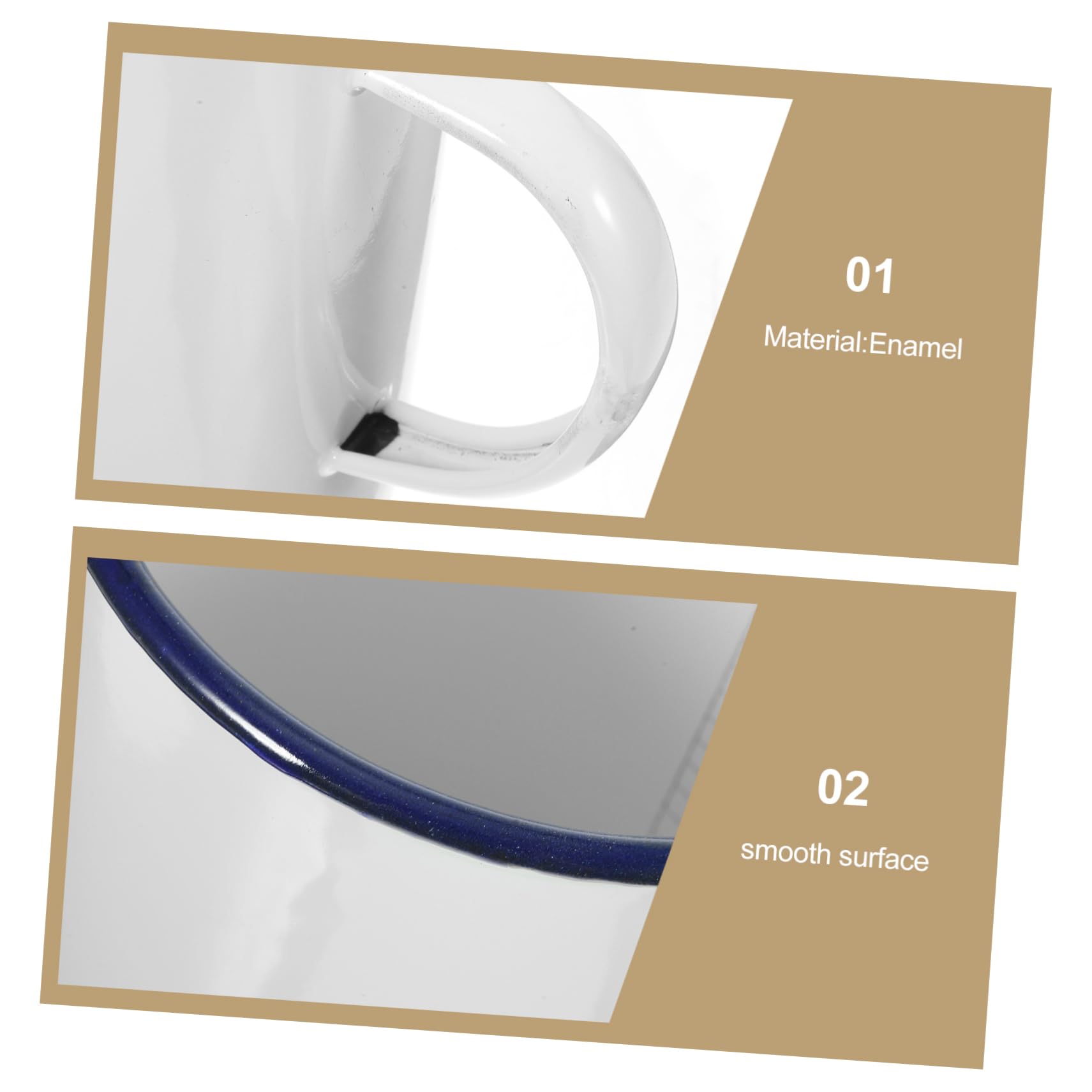 Alipis 2 Stück Retro Emaille Becher Kaffeetasse aus Emaille für Milch und Tee Hitzebeständiger Trinkbecher für Zuhause Büro und Praktische und Langlebige Trinkflasche für Freunde