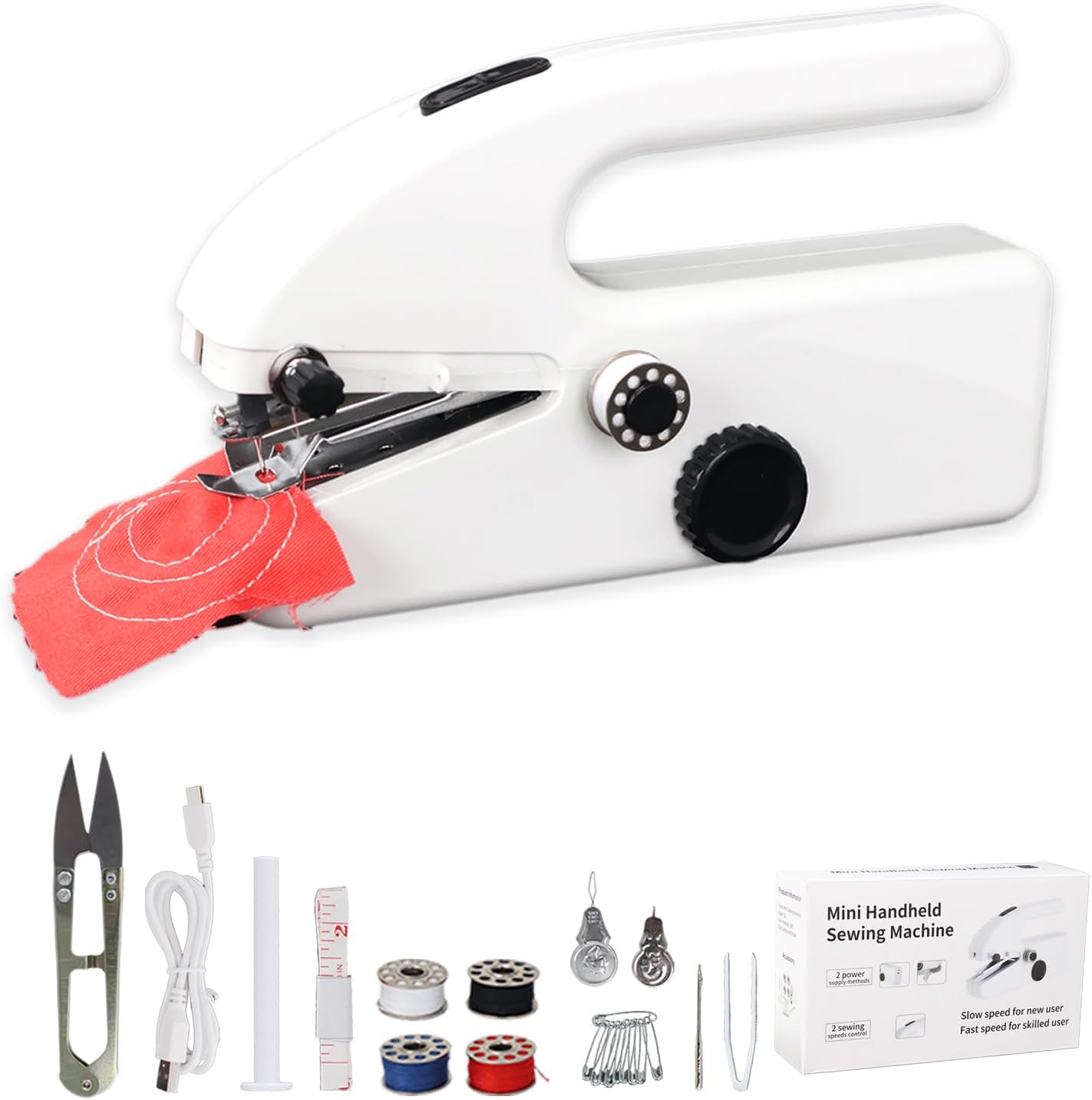 Handheld Sewing Machine for Travel, Mini Sewing Machine for Beginners with Two Speed, Suitable for Clothes Fabric and Home Repairs for Monther's Day Birthday Valentine's Day Women's Day Gifts