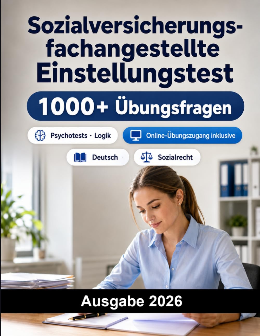 Sozialversicherungsfachangestellte Einstellungstest: Prüfungsvorbereitung für Sozialversicherung: Deutsch, Mathematik, Wirtschaft, Sozialrecht, Allgemeinwissen, Logik, Konzentration und Interview