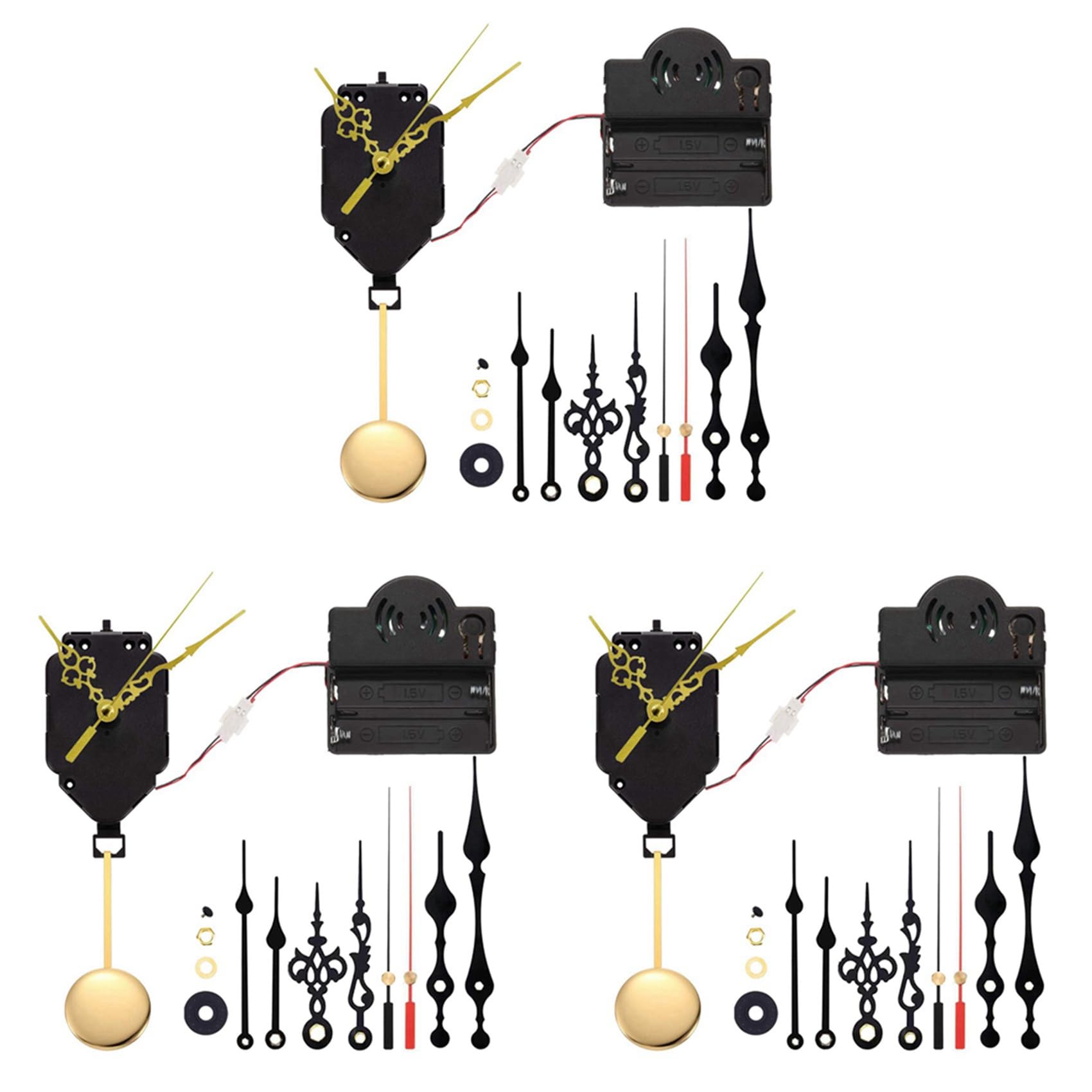 Quartz pendule déclencheur avec carillon et 12 paires d'aiguilles pour horloge