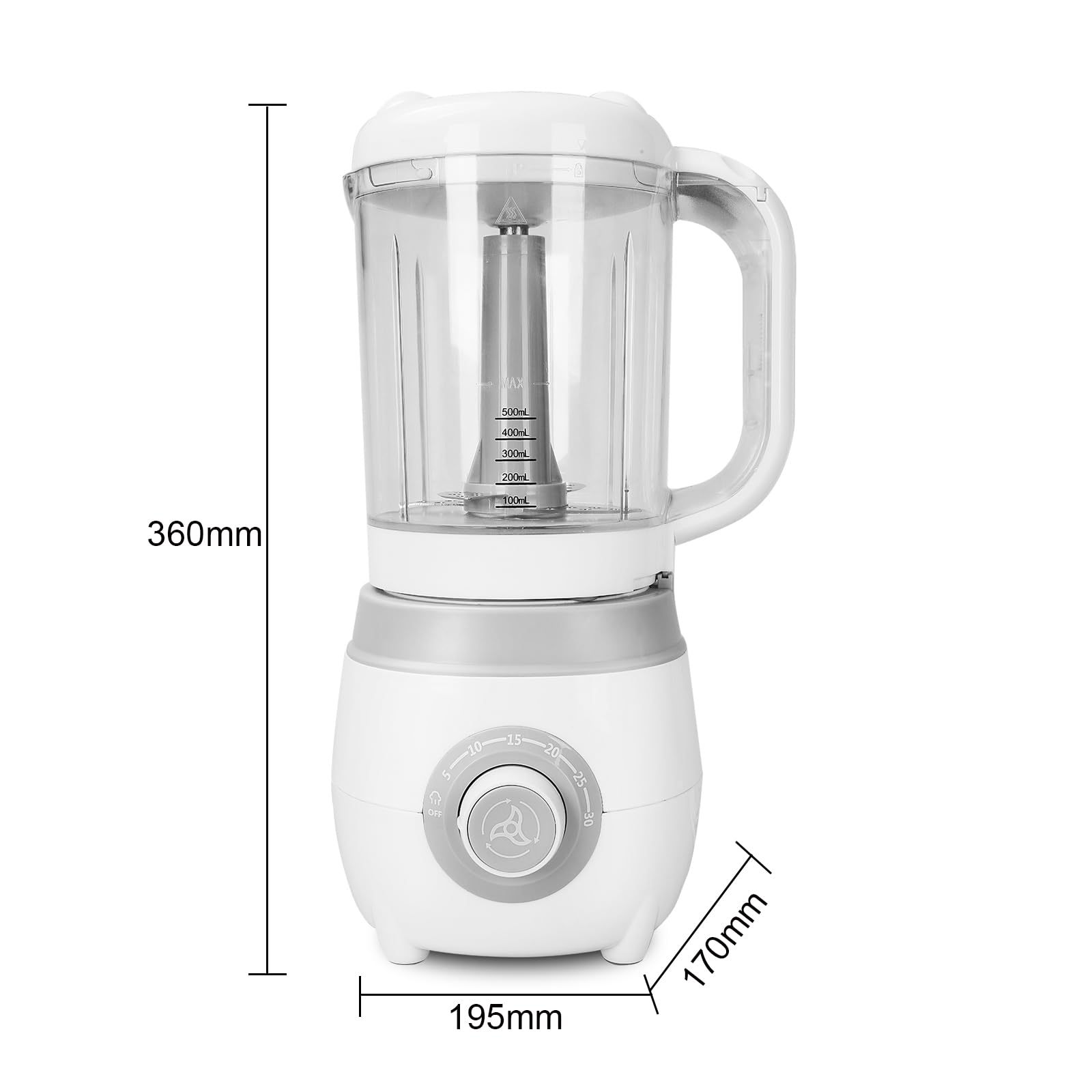 Cuiseur Mixeur Multifonctions pour Bébé, Robot Bébé 4 en 1, Mixeur-Cuiseur, Cuisson Vapeur, Sterilisateur Biberons, Robot Cuiseur Multifonctions