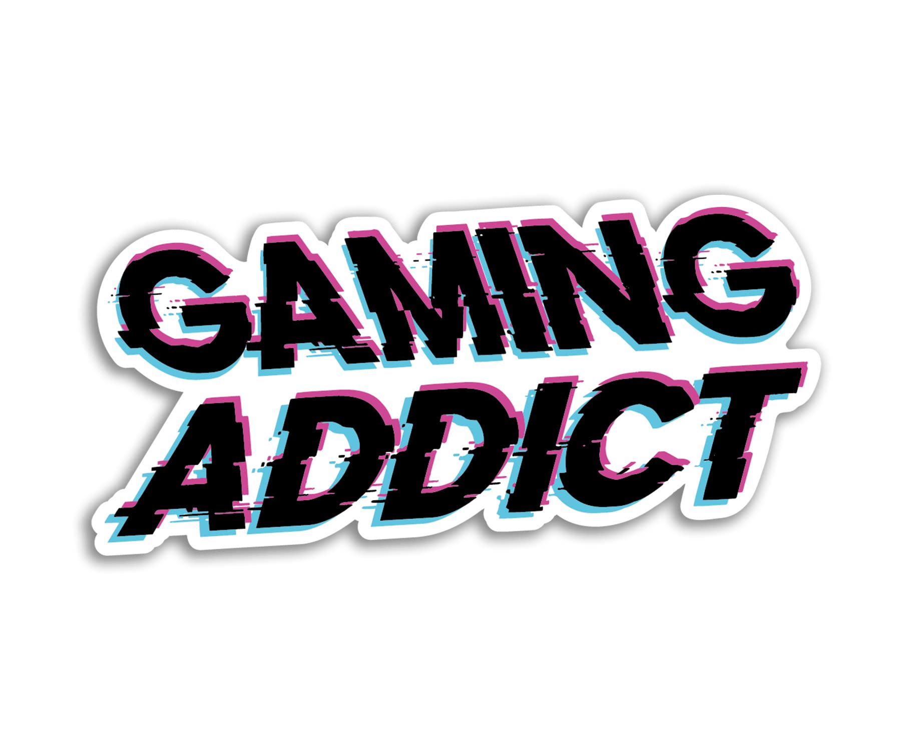 2 x 10cm Wide Gaming Addict Vinyl Stickers - Gamer Game Pixel Glitch Men Boys Girls Addiction Love Fan Decal Luggage Laptop Gift Sticker #80110