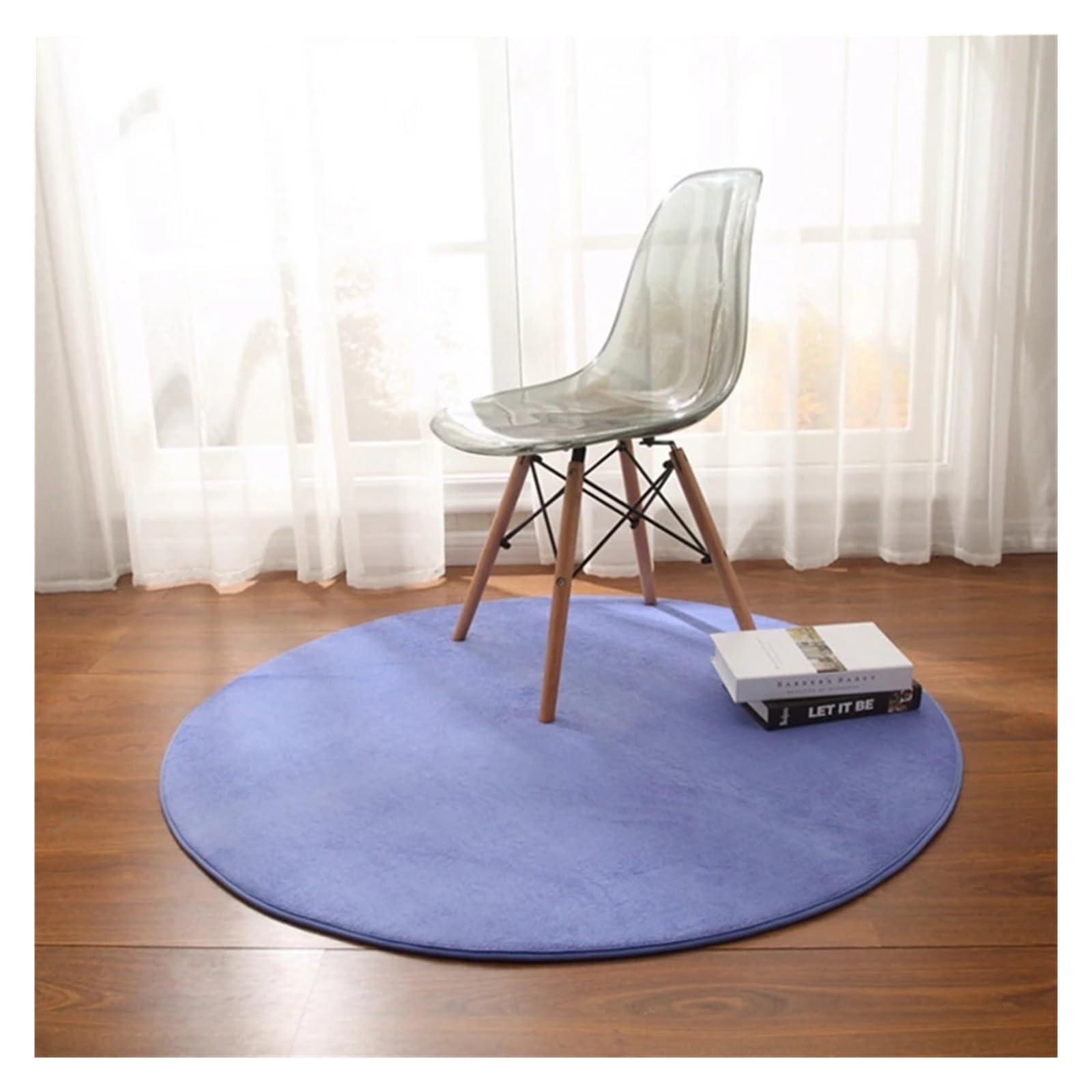 Tapis rond en molleton de corail bleu nuit 80cm tapis de jeu pour enfant