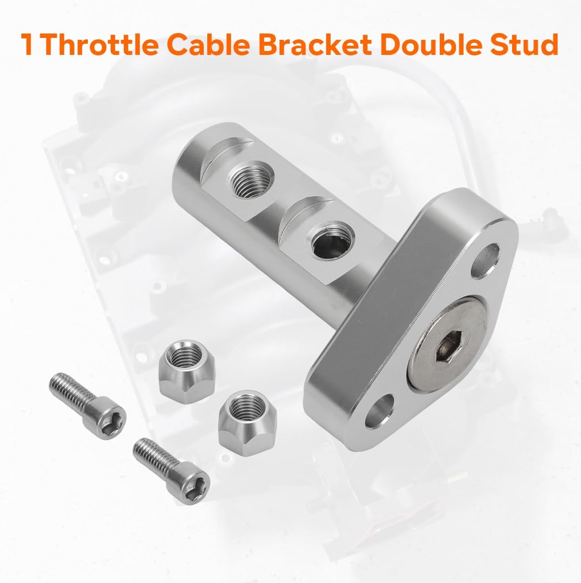 Aluminum Double Stud Throttle Cable Bracket For GM Throttle Body with 3" Linkage Cam