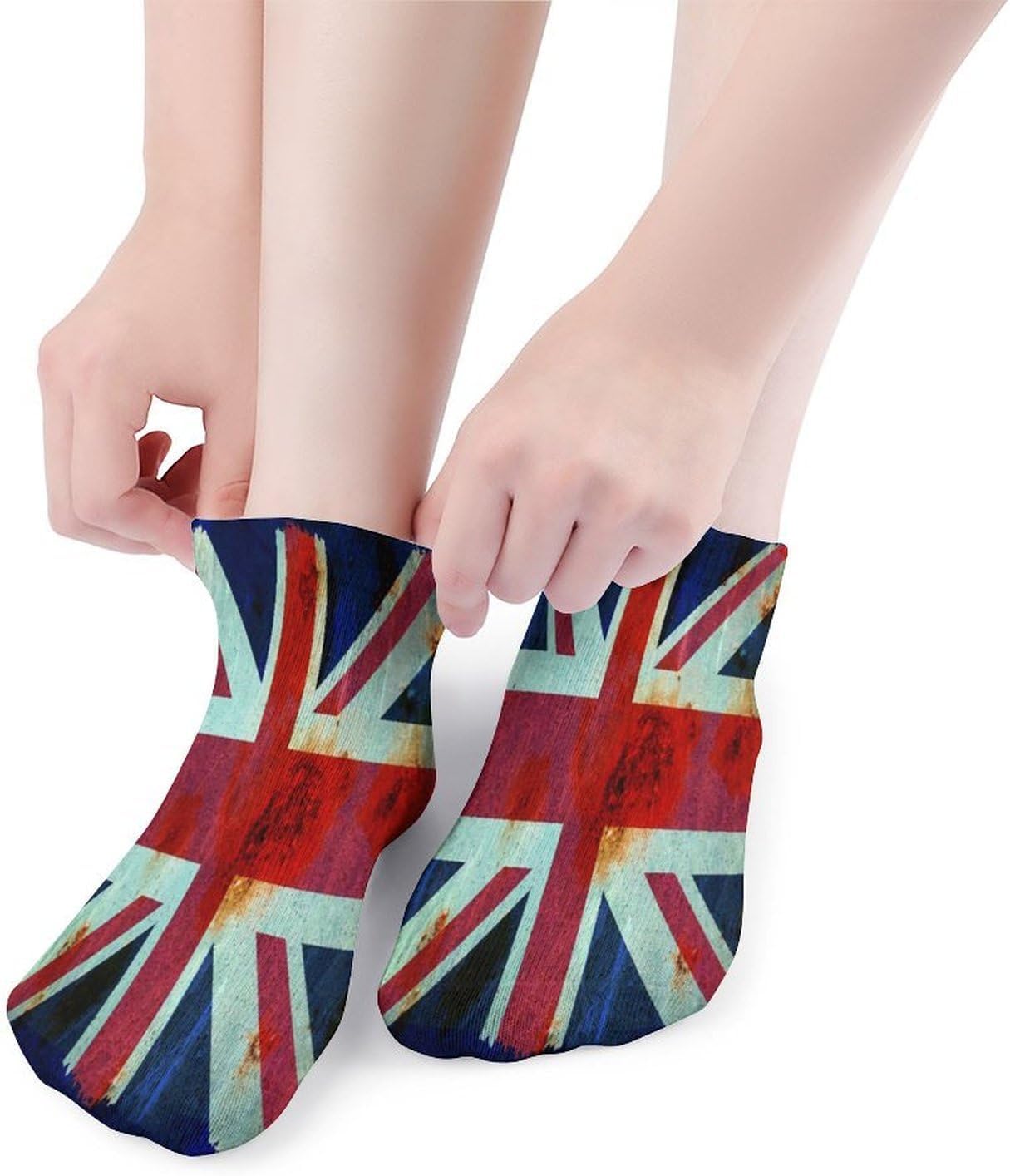Vintage Union Jack British Flag Ankle Socks for Men Women 5 Pairs