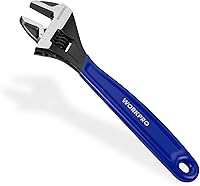 Vista 13 de WORKPRO Llave ajustable de 10 pulgadas, llave de mandíbula ancha de acero Cr-V con óxido negro, escalas métricas y SAE, para el hogar, garaje