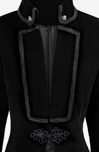 Vista 5 de DRTES Chaqueta gótica steampunk para mujer, estilo victoriano, medieval, vintage