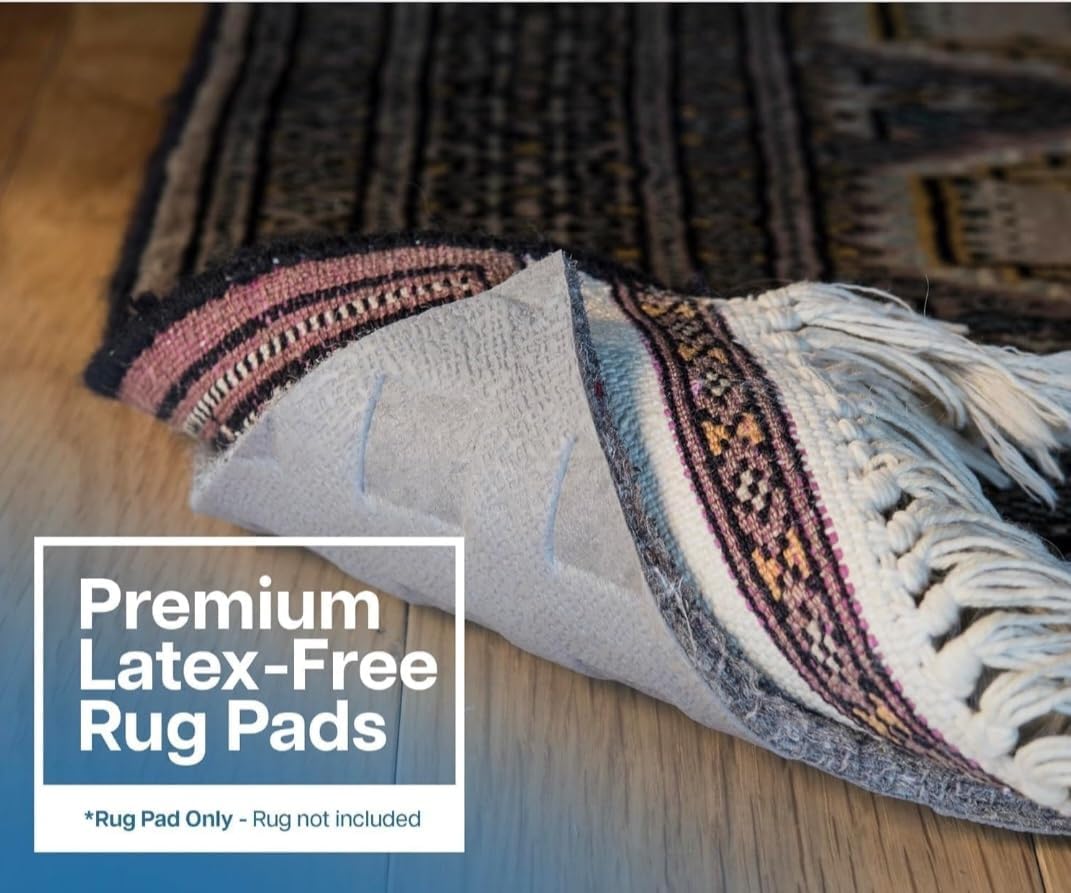 Waterproof Rug Pad, 5X8ft - Non-Slip Cushioned Pad for Area Floors - Pet-Friendly, Protects Floors from Spills and Accidents, Scratch-Resistant Rug Underlay